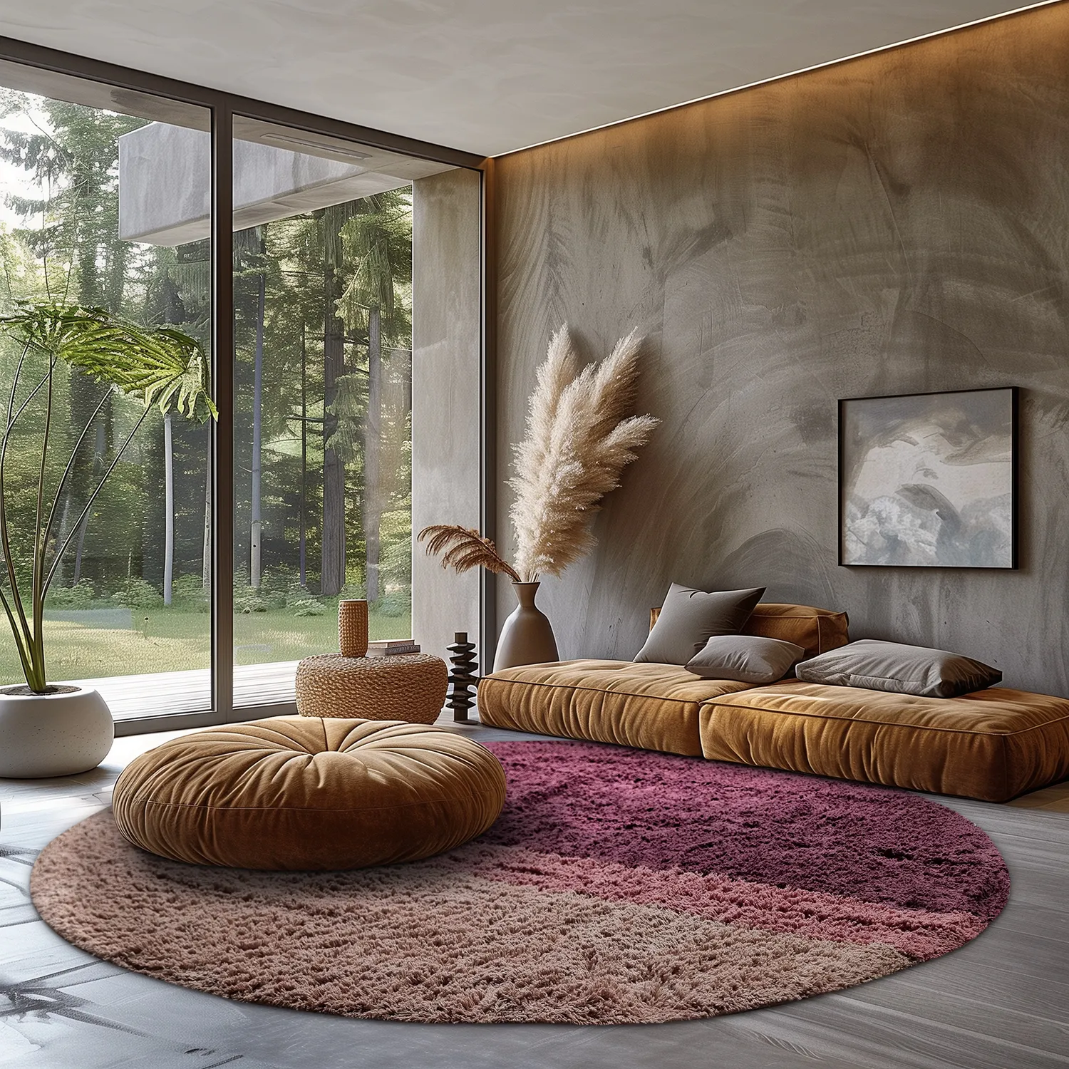 Tappeti rotondi - Pione Natural Cotton Shaggy (rosa)