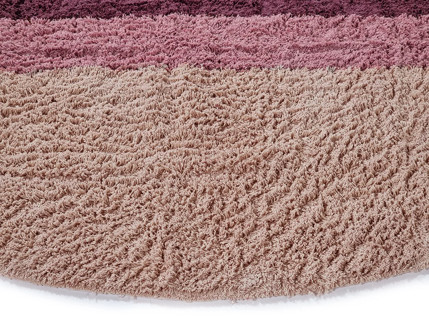 Tappeti rotondi - Pione Natural Cotton Shaggy (rosa)