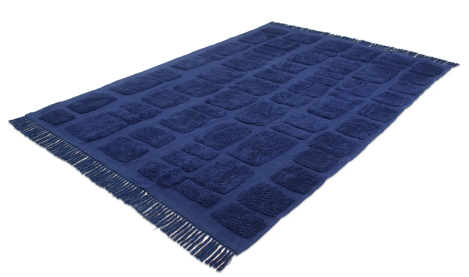Tappeto A Pelo Lungo - Salem Natural Cotton Shaggy (blu scuro)