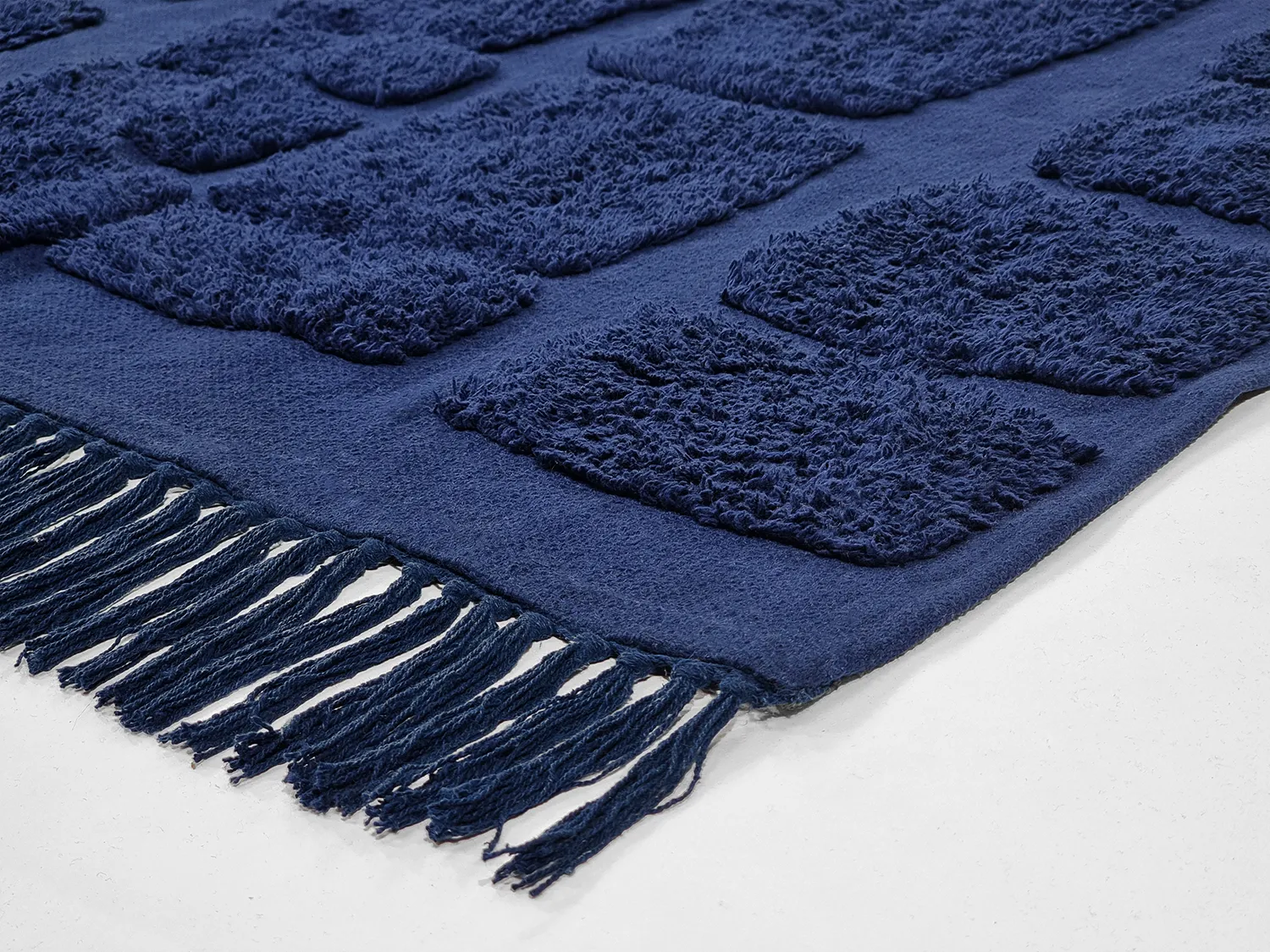 Tappeto A Pelo Lungo - Salem Natural Cotton Shaggy (blu scuro)