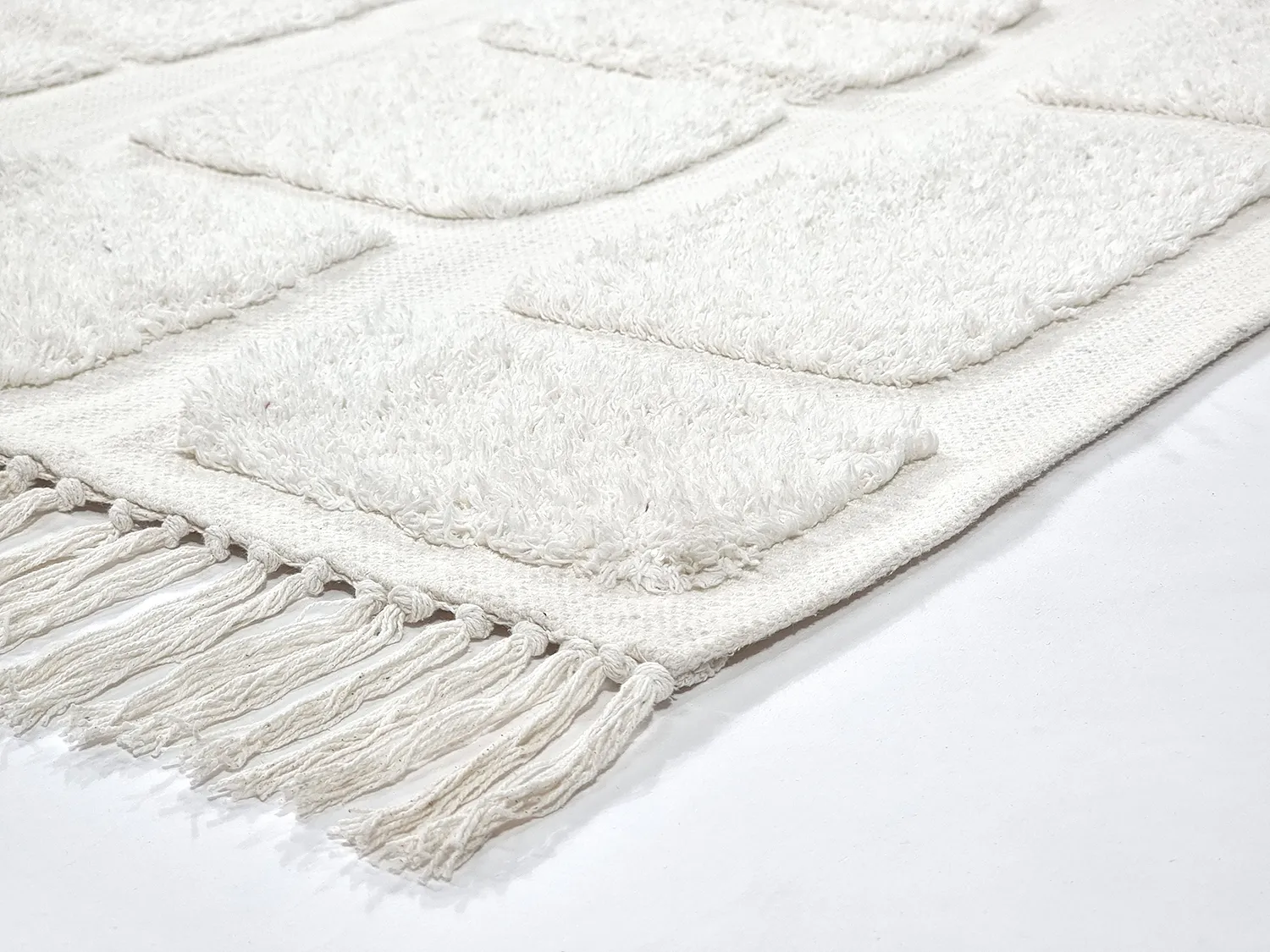 Tappeto A Pelo Lungo - Salem Natural Cotton Shaggy (offwhite)