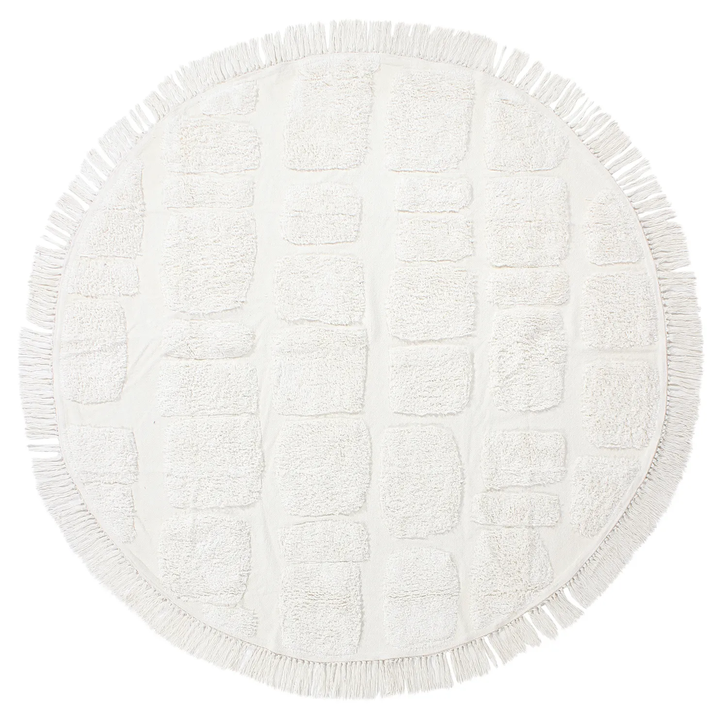 Tappeti rotondi - Salem Natural Cotton Shaggy (offwhite)