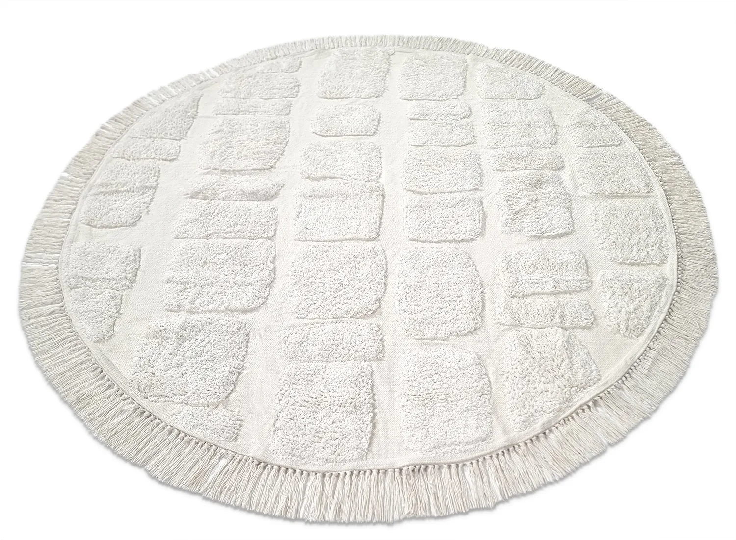 Tappeti rotondi - Salem Natural Cotton Shaggy (offwhite)