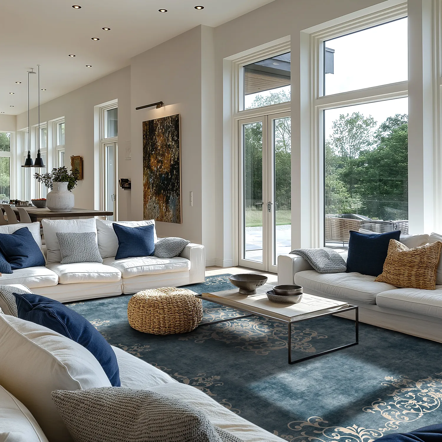 Tappeto Wilton - Santi (blu/beige)