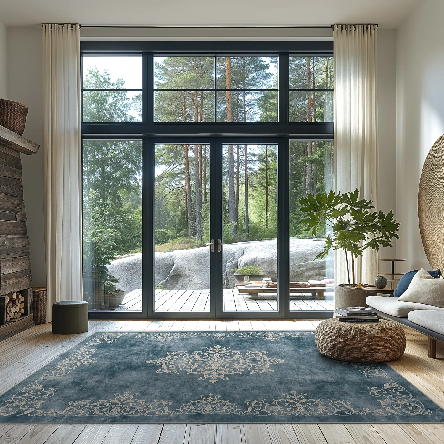 Tappeto Wilton - Santi (blu/beige)