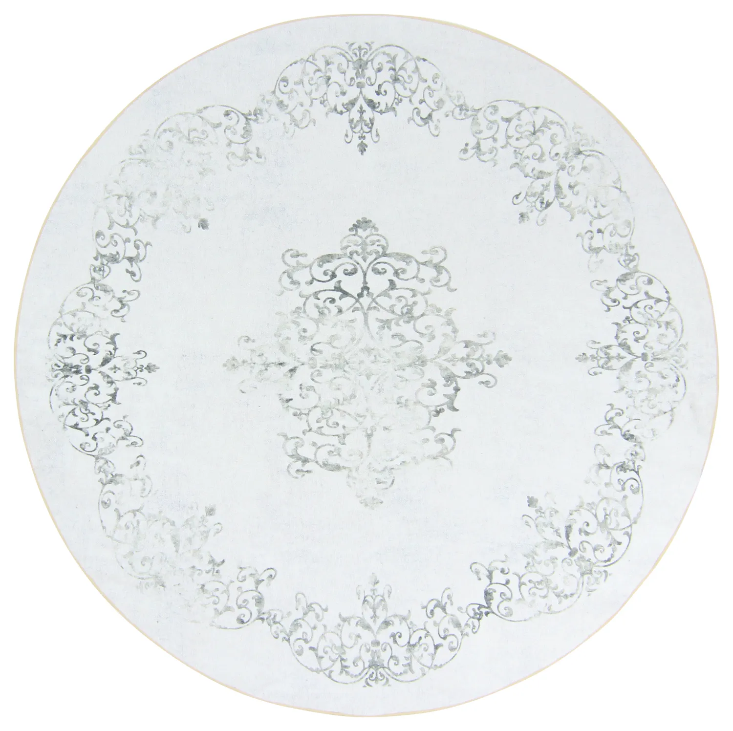 Tappeto rotondo - Santi (bianco/grigio)