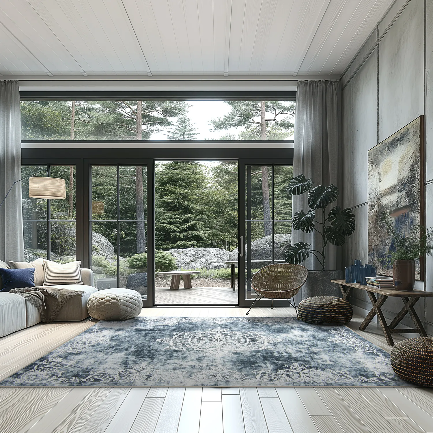 Tappeto Wilton - Santi (grigio bluastro/bianco)