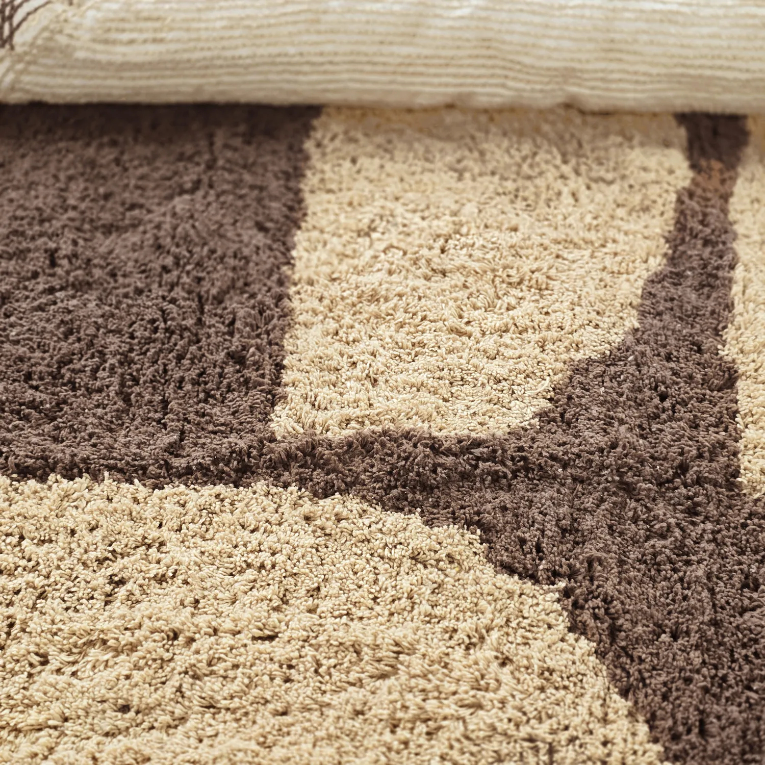 Tappeto rotondo - Siberia Natural Cotton Shaggy (beige/marrone)
