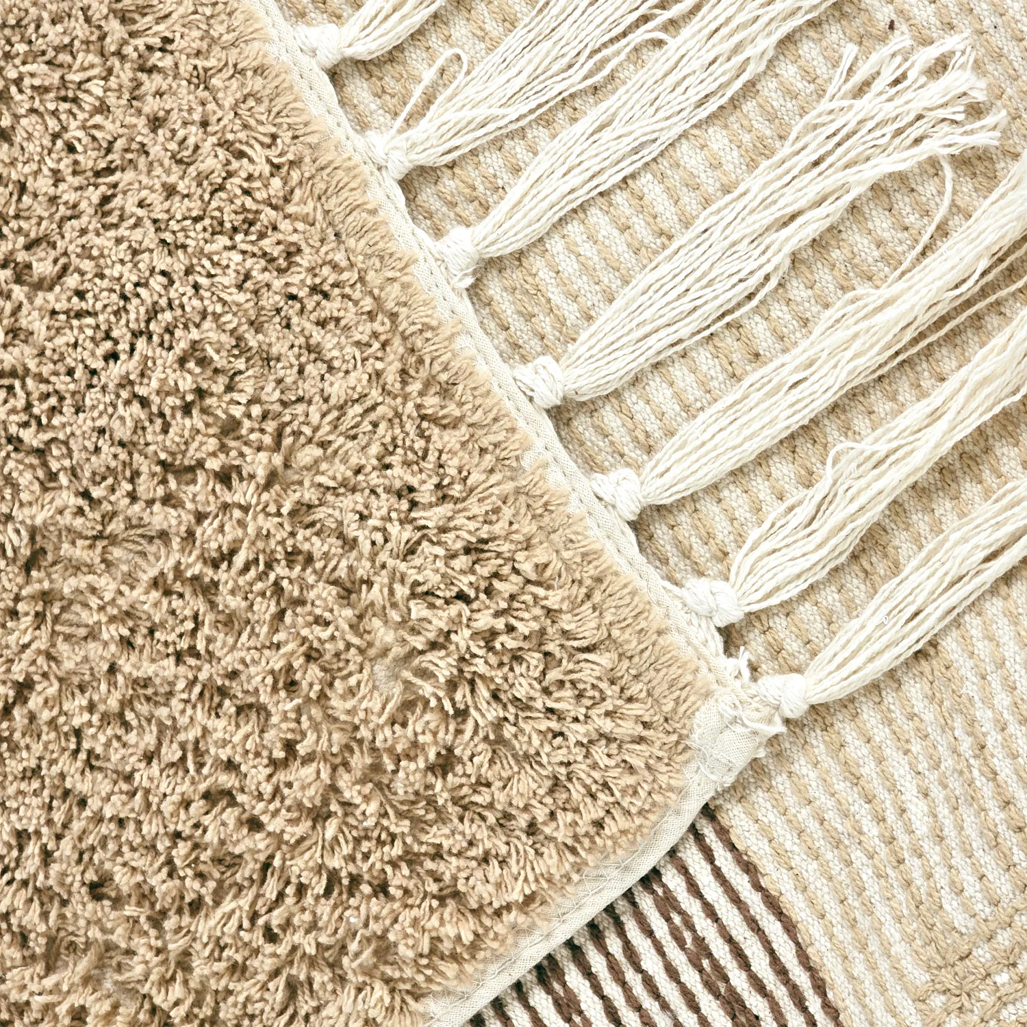 Tappeto A Pelo Lungo - Siberia Natural Cotton Shaggy (beige/marrone)