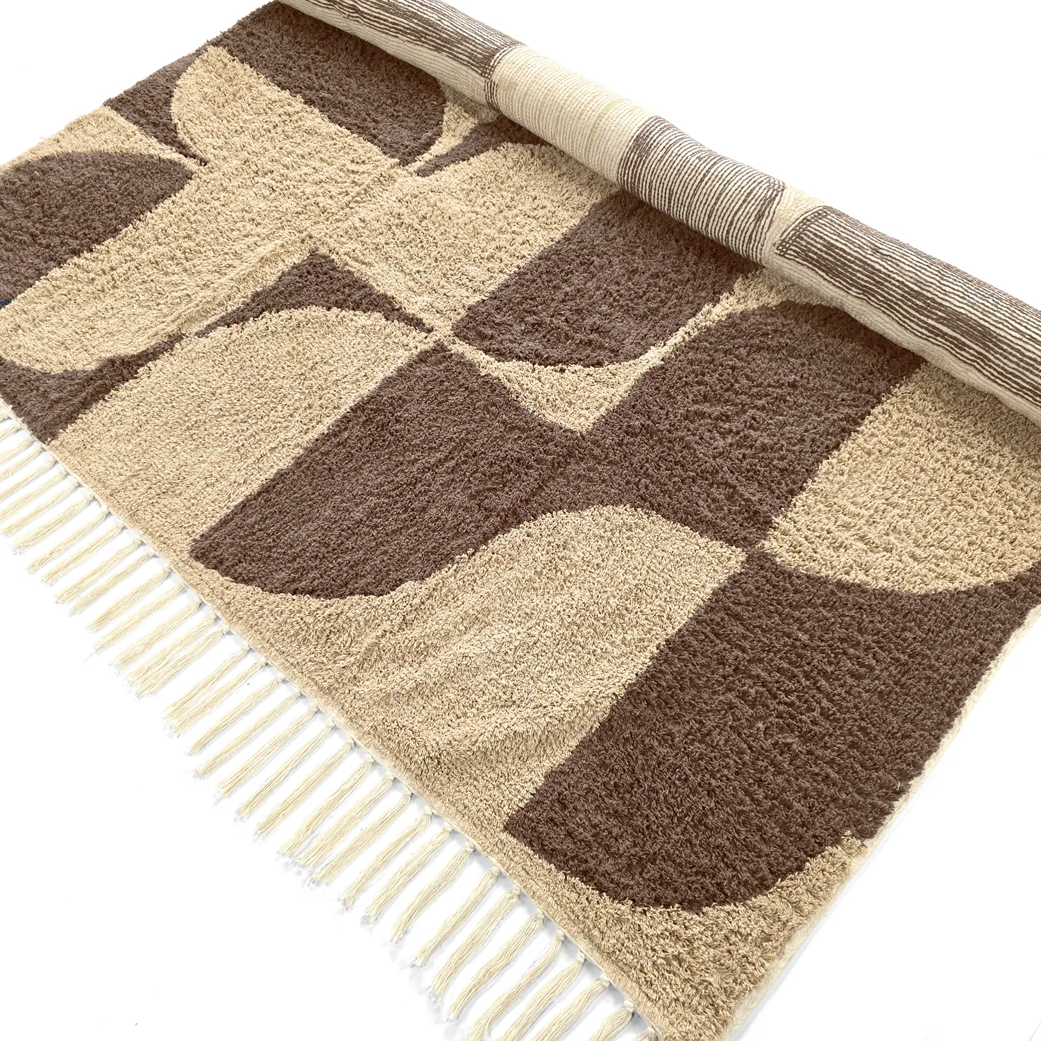 Tappeto A Pelo Lungo - Siberia Natural Cotton Shaggy (beige/marrone)