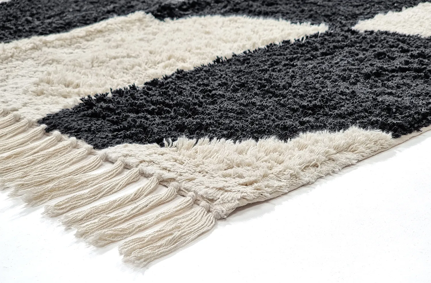 Tappeto A Pelo Lungo - Siberia Natural Cotton Shaggy (offwhite/nero)