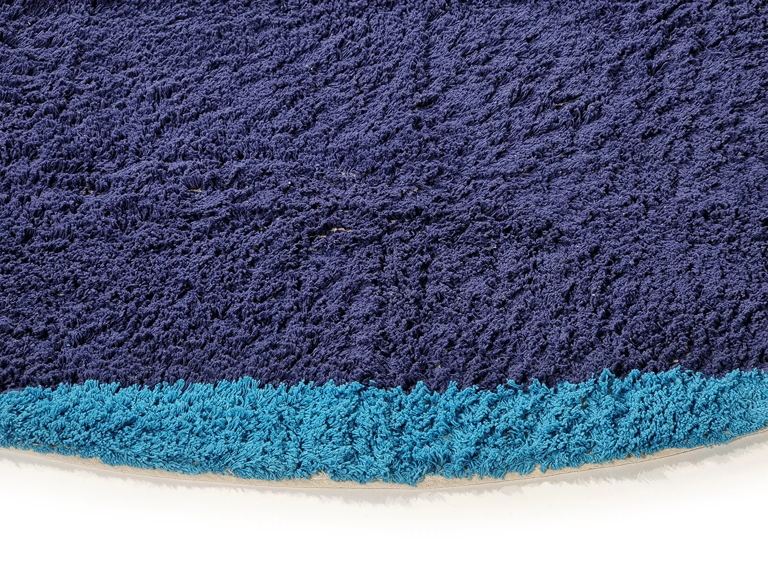 Tappeti rotondi - Taro Natural Cotton Shaggy (blu)