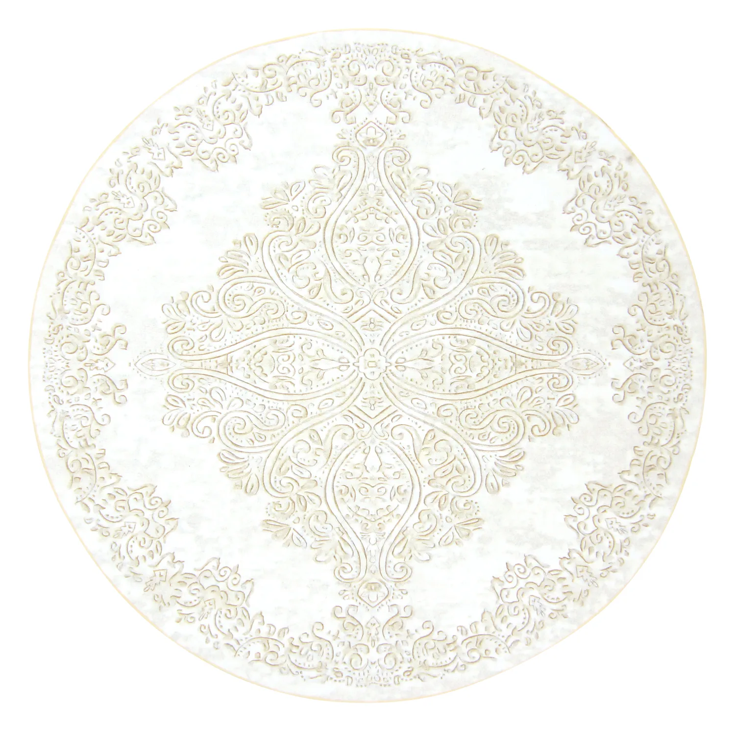 Tappeto rotondo - Valenza (bianco/beige)
