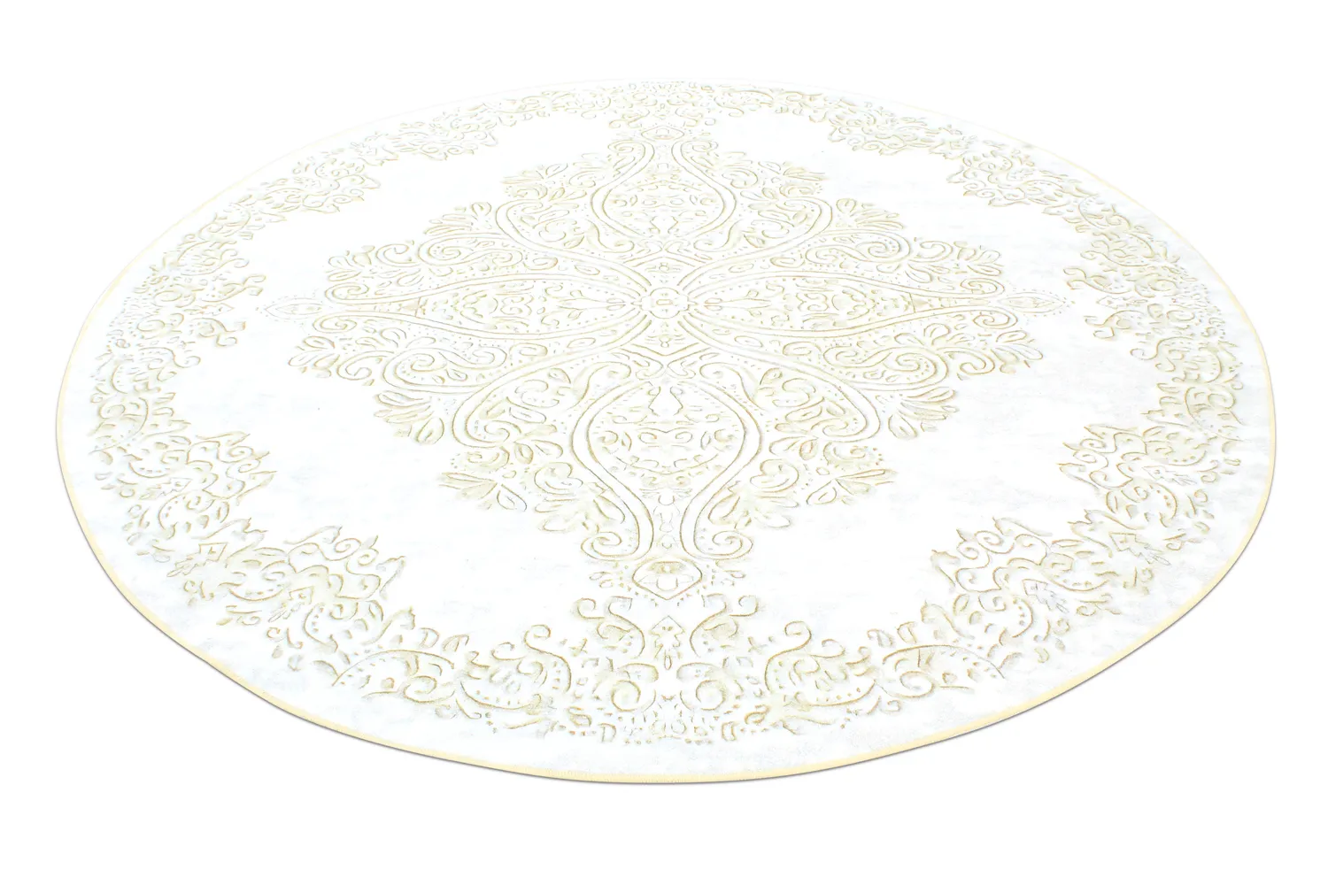 Tappeto rotondo - Valenza (bianco/beige)