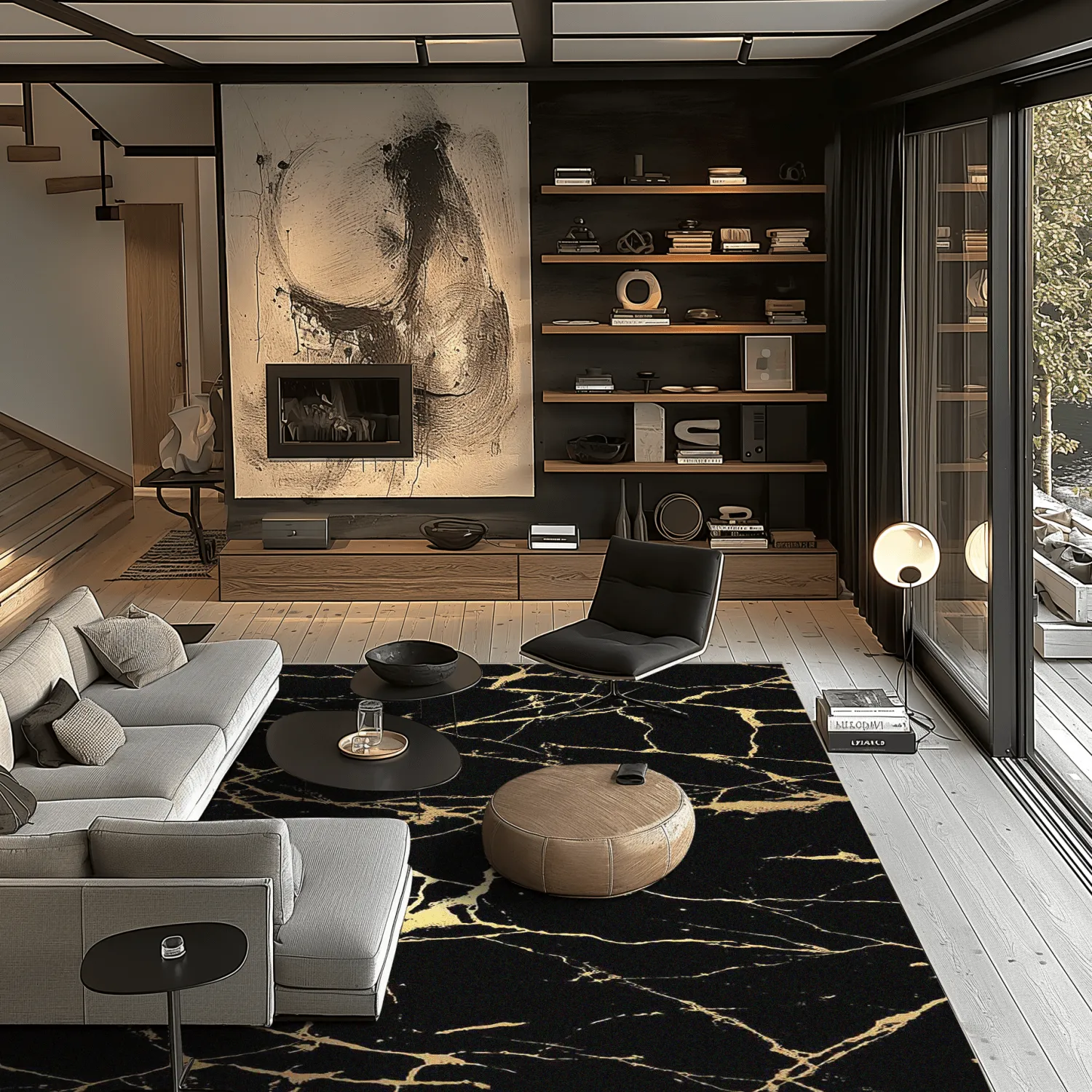 Tappeto Wilton - Vieste (nero/oro)