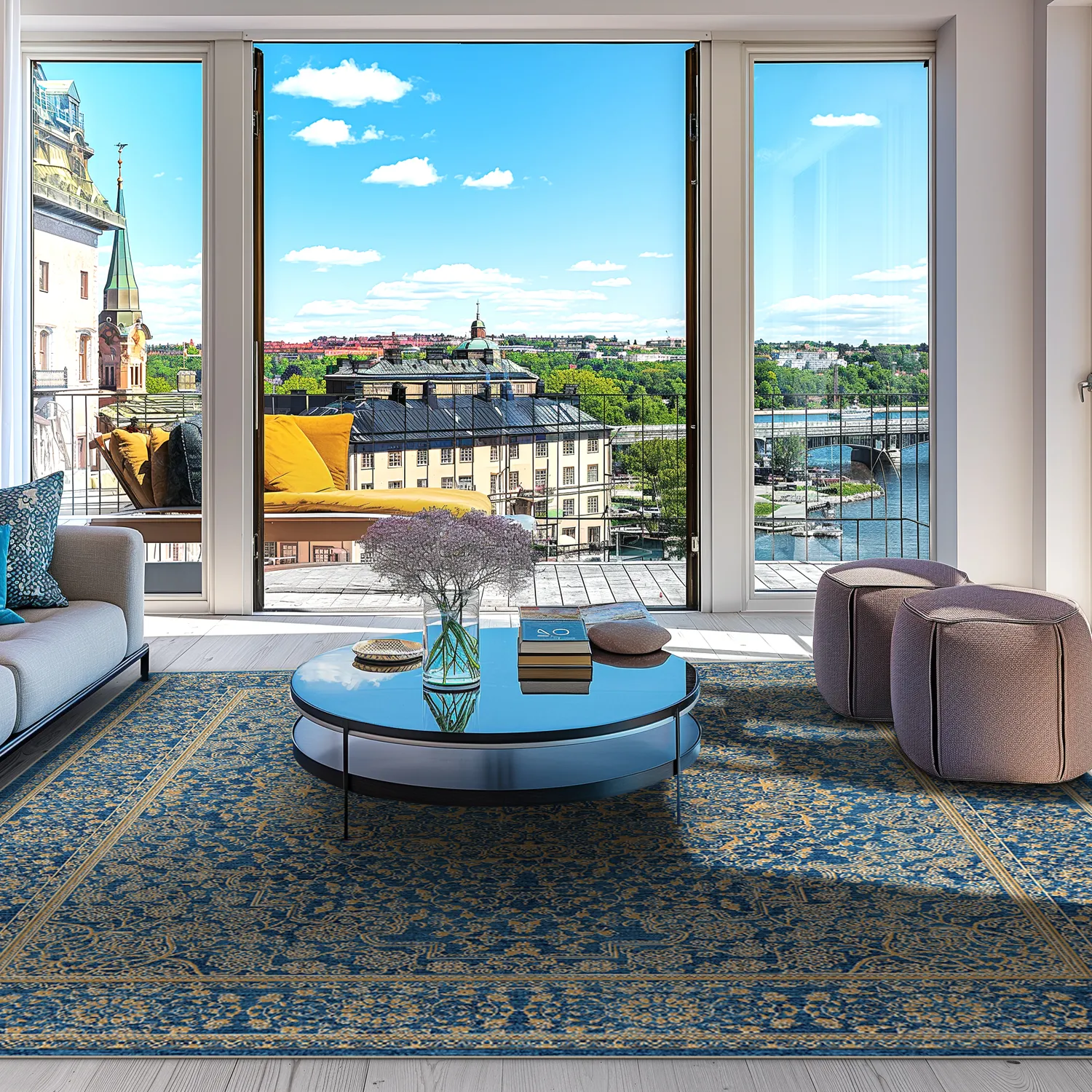 Tappeto Wilton - Vinadio (blu/oro)