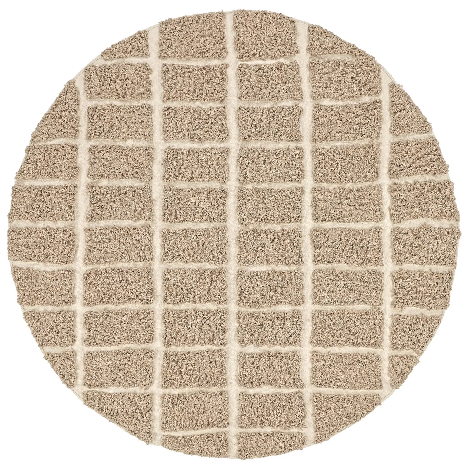 Tappeto rotondo - Zola Natural Cotton Shaggy (beige)