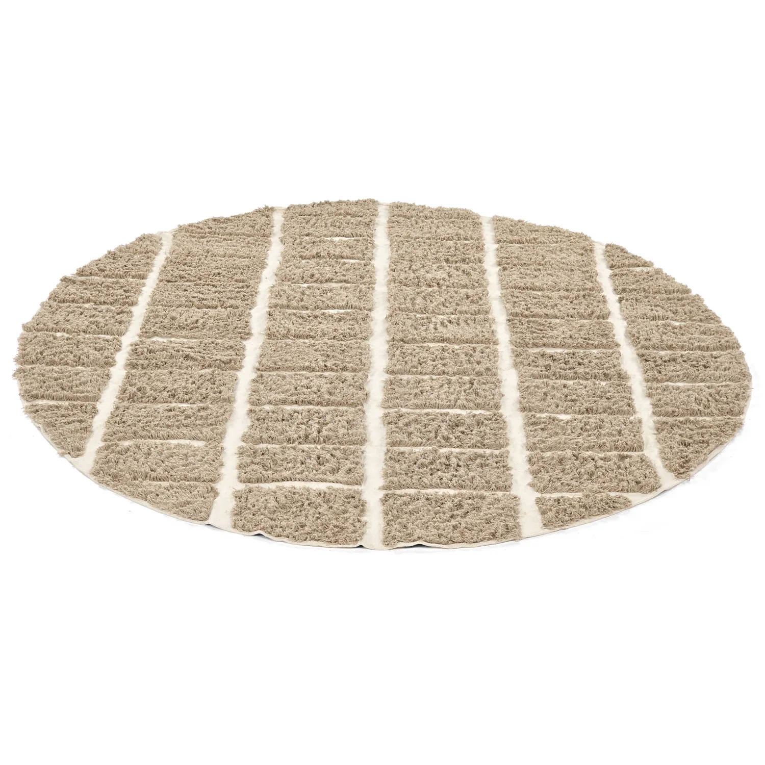 Tappeto rotondo - Zola Natural Cotton Shaggy (beige)