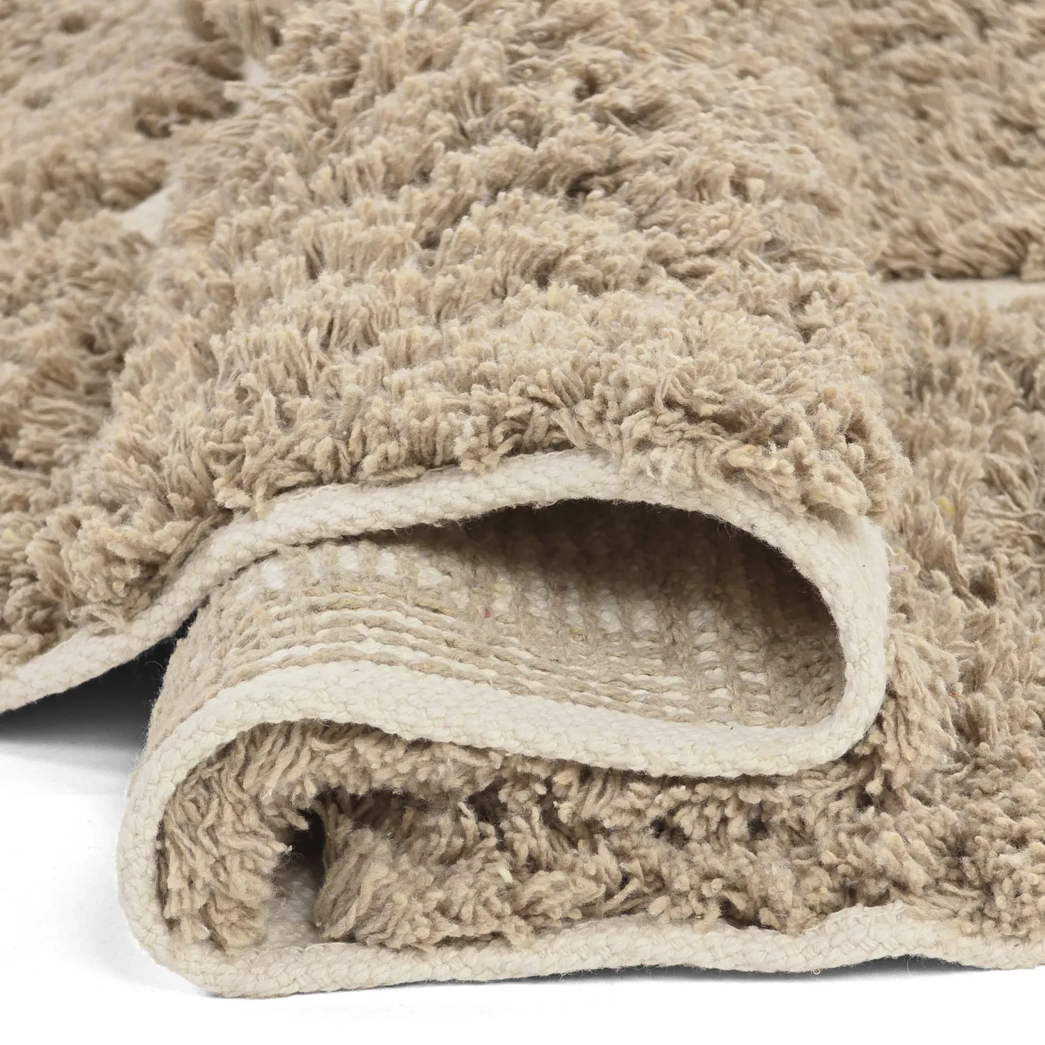 Tappeto rotondo - Zola Natural Cotton Shaggy (beige)