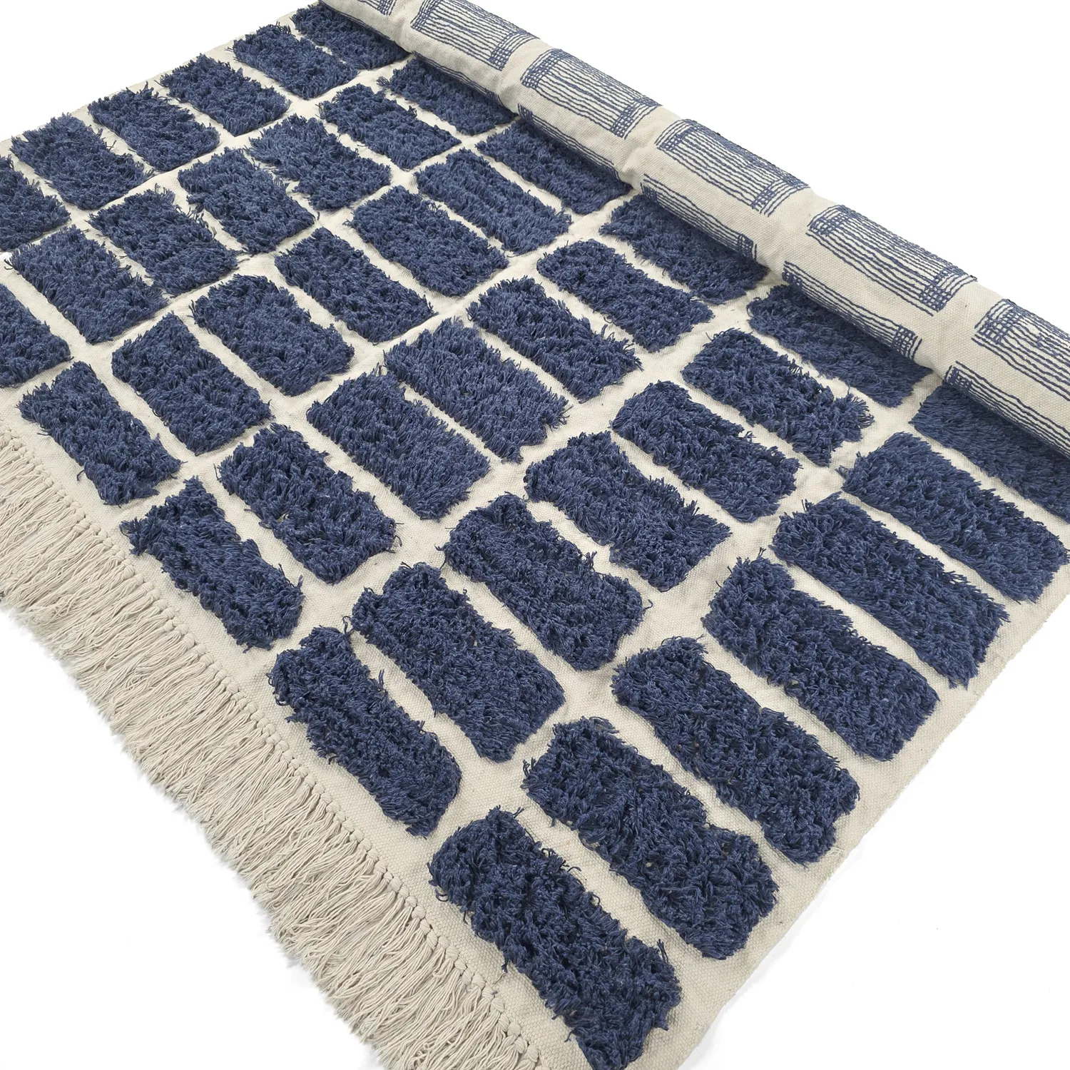 Tappeto A Pelo Lungo - Zola Natural Cotton Shaggy (blu)