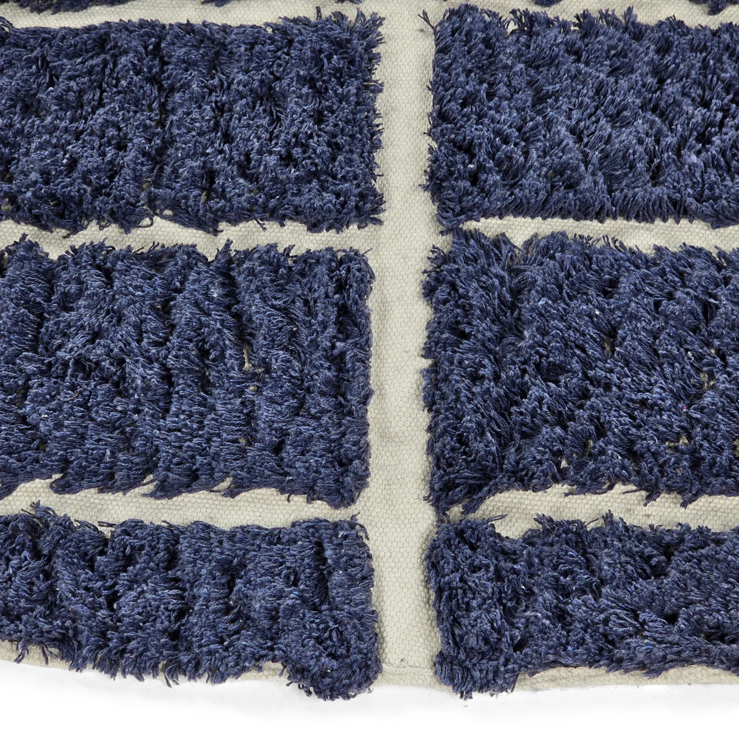 Tappeto rotondo - Zola Natural Cotton Shaggy (blu)