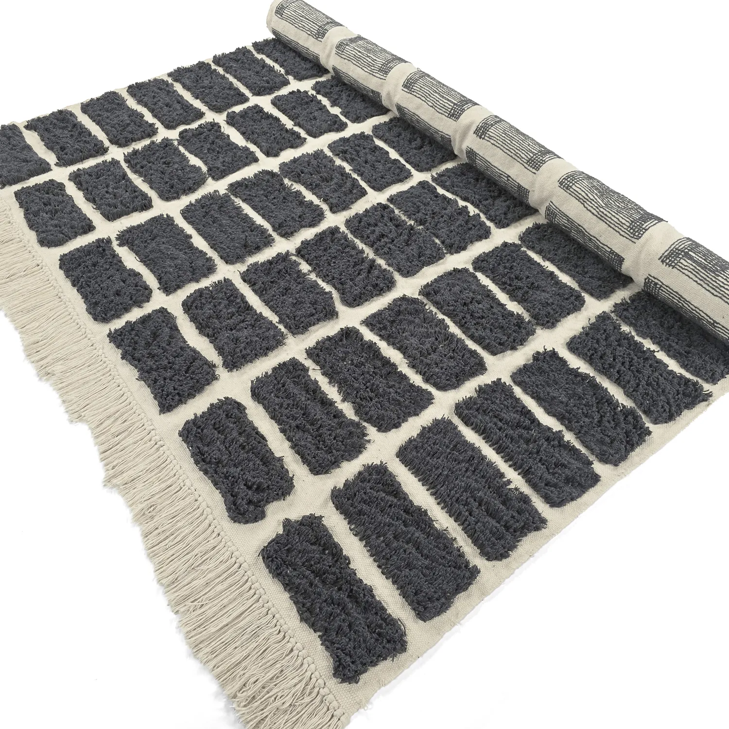 Tappeto A Pelo Lungo - Zola Natural Cotton Shaggy (grigio scuro)