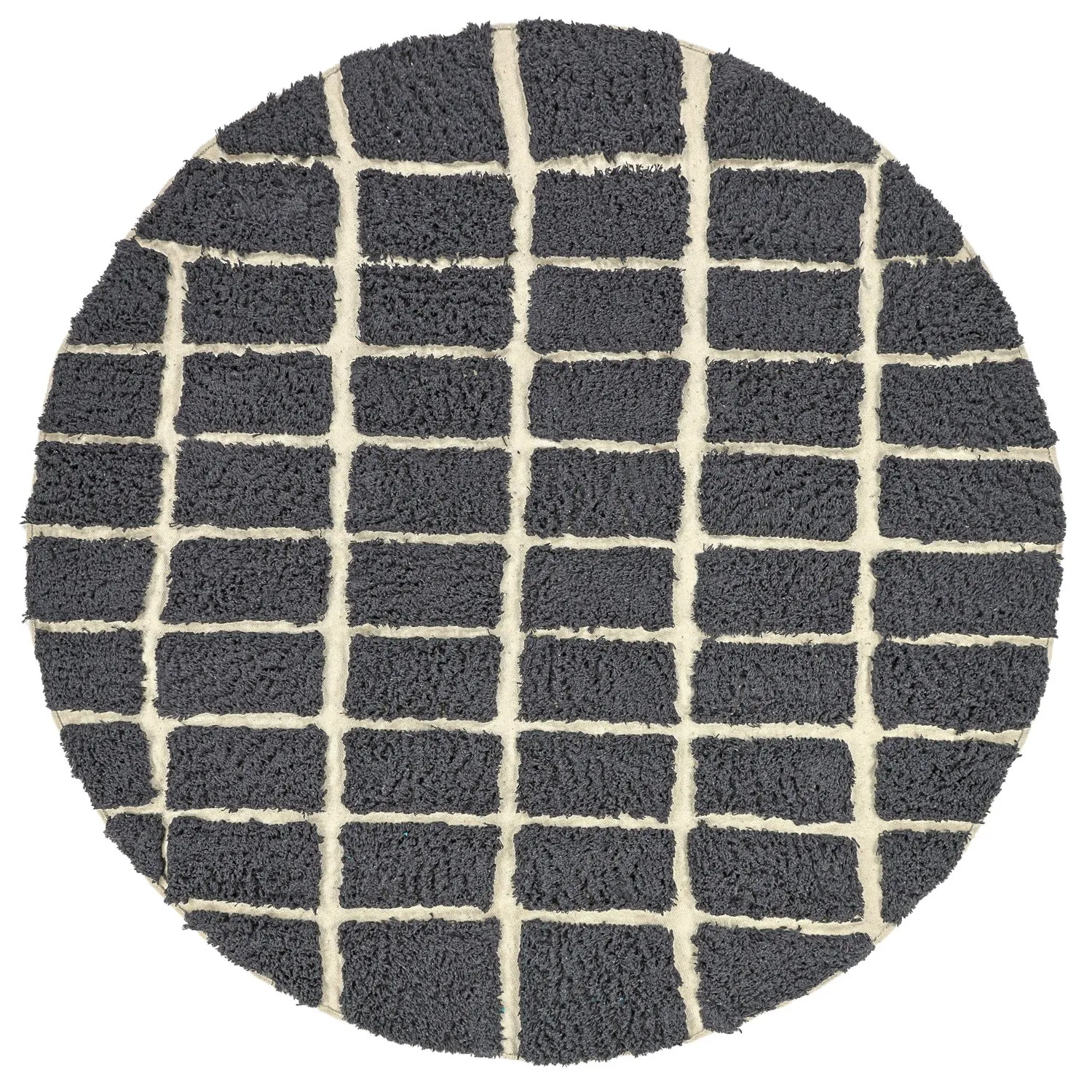 Tappeto rotondo - Zola Natural Cotton Shaggy (grigio scuro)