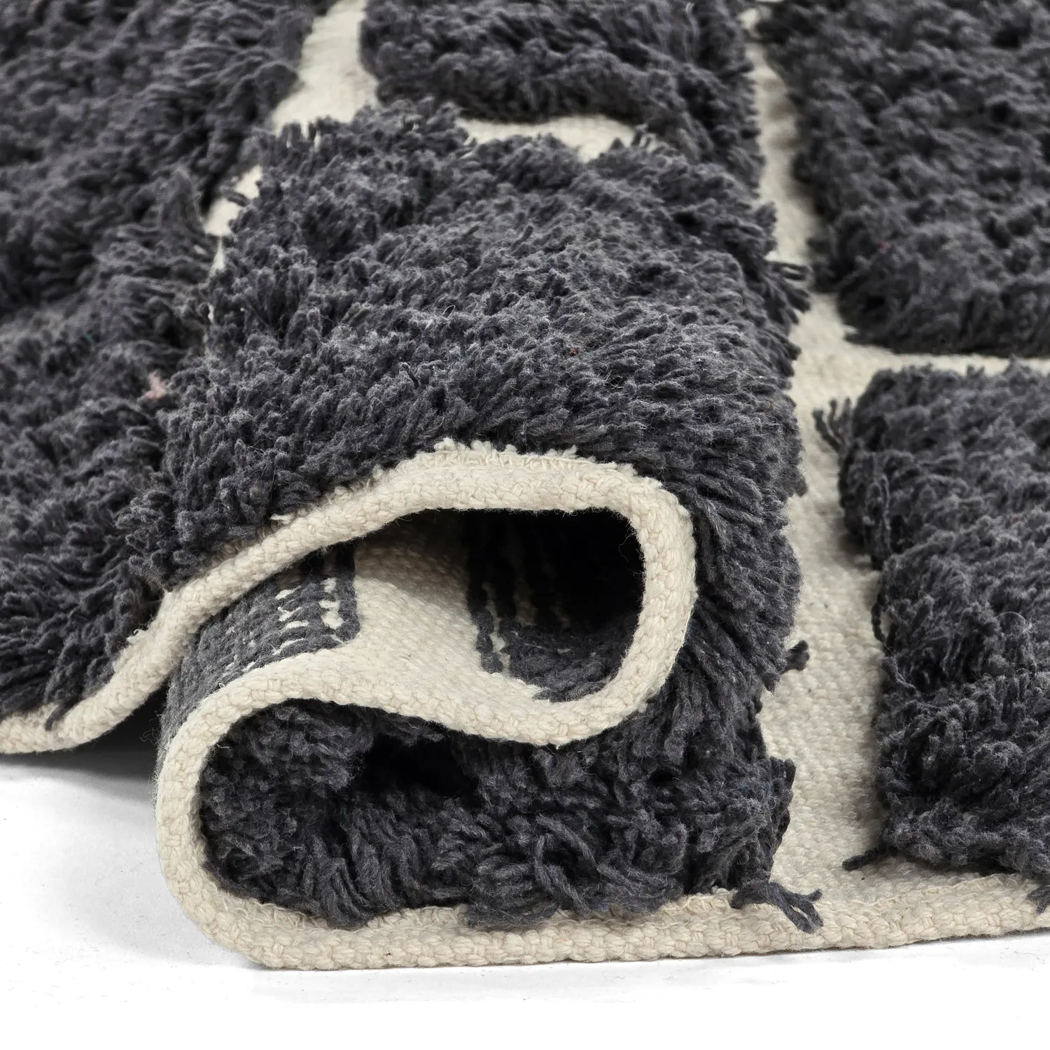 Tappeto rotondo - Zola Natural Cotton Shaggy (grigio scuro)