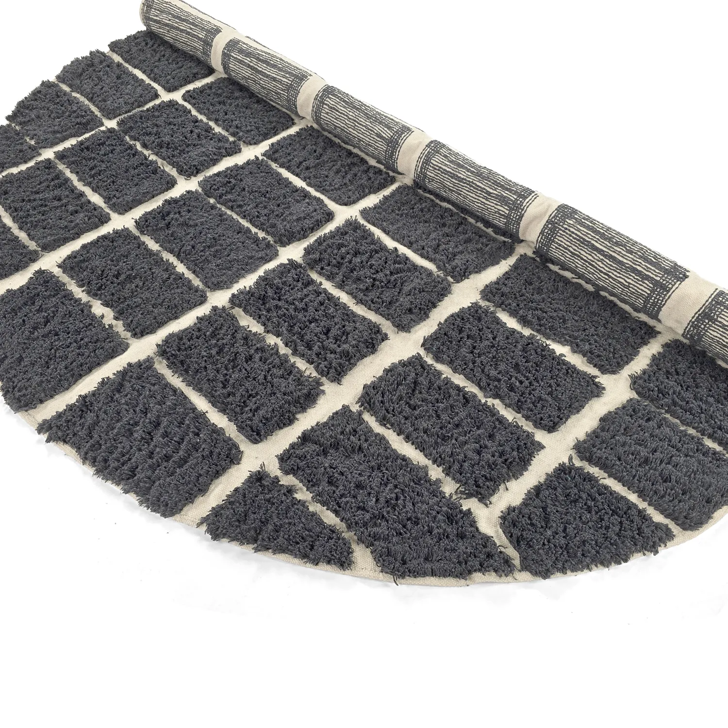 Tappeto rotondo - Zola Natural Cotton Shaggy (grigio scuro)