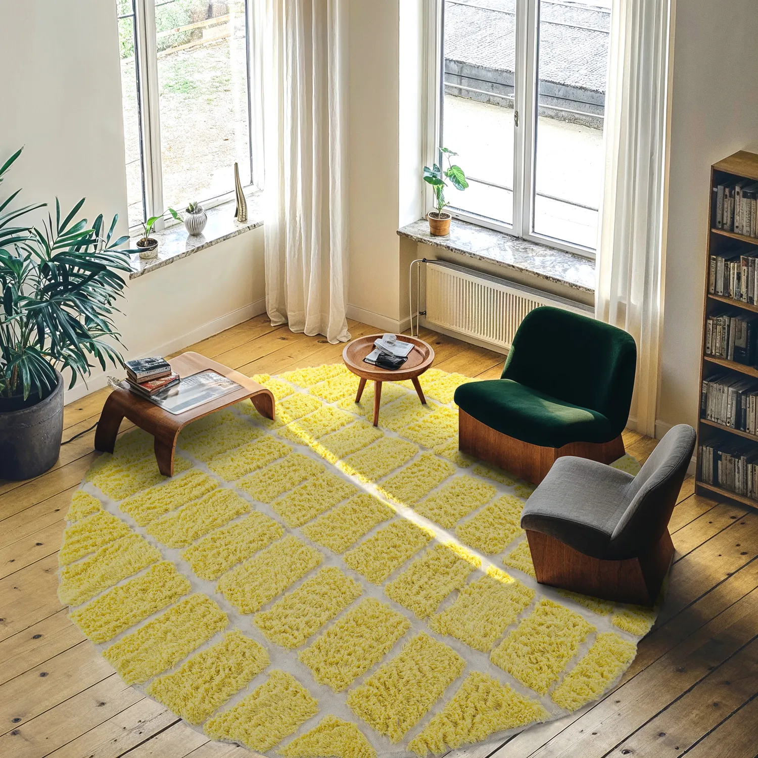 Tappeto rotondo - Zola Natural Cotton Shaggy (giallo)