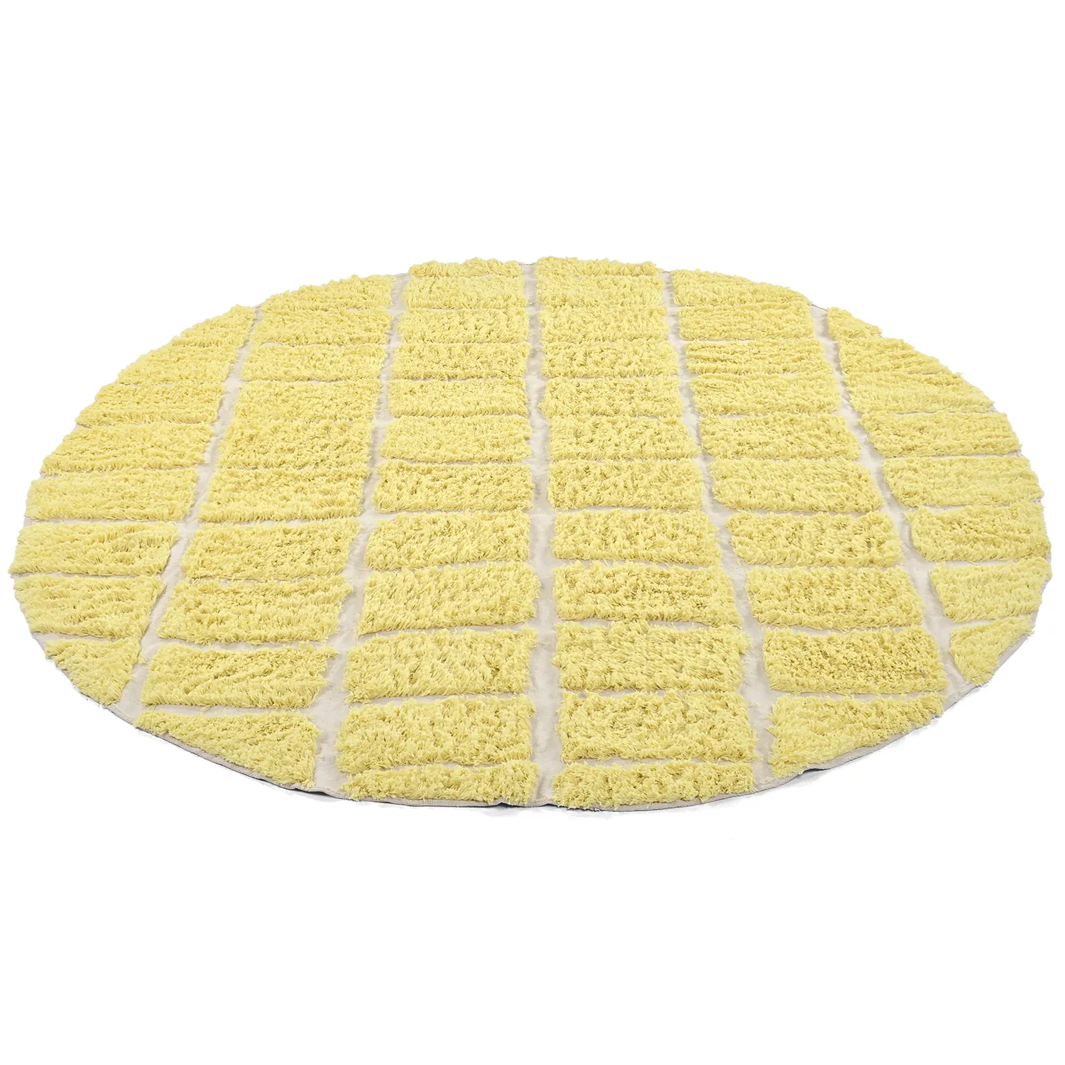 Tappeto rotondo - Zola Natural Cotton Shaggy (giallo)