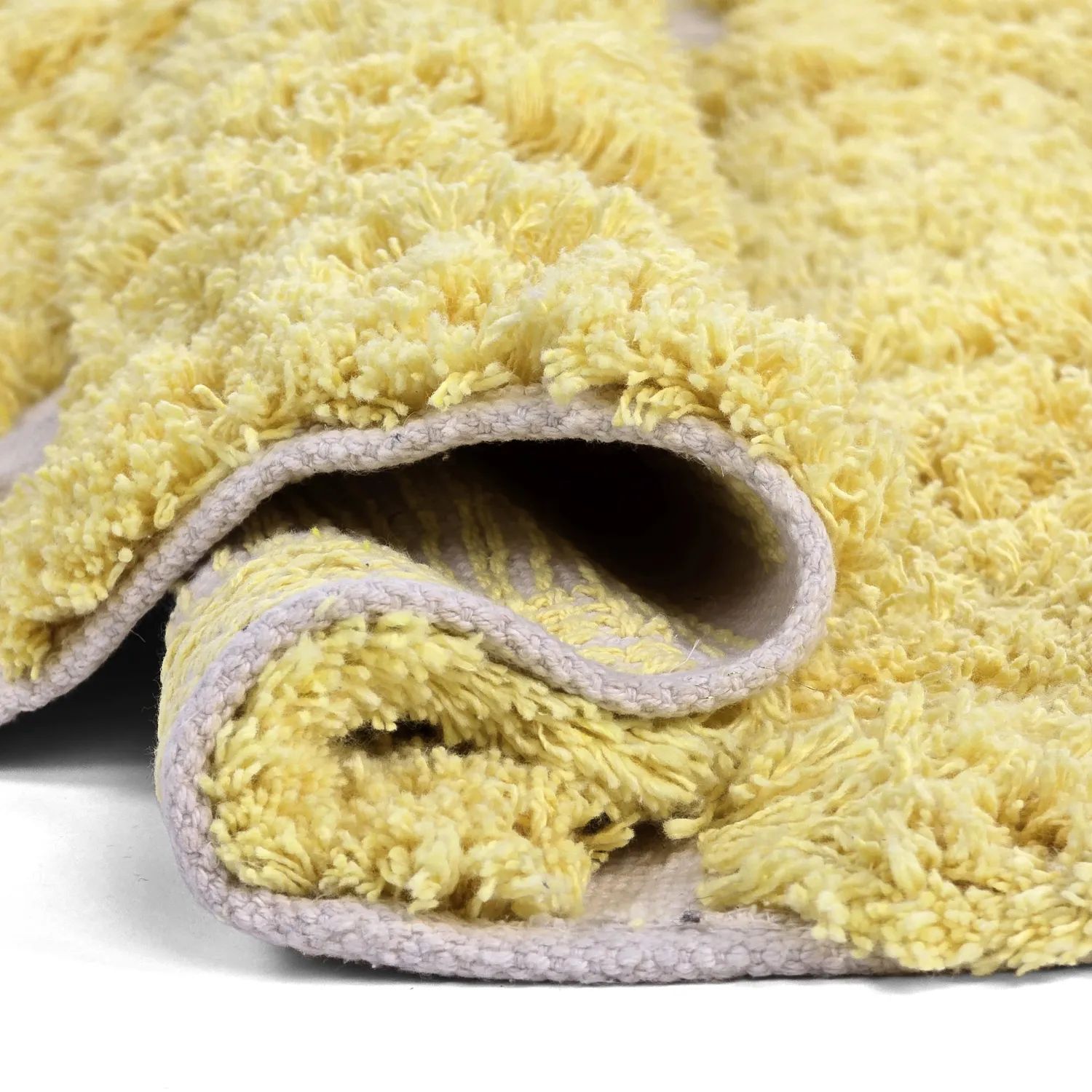 Tappeto rotondo - Zola Natural Cotton Shaggy (giallo)