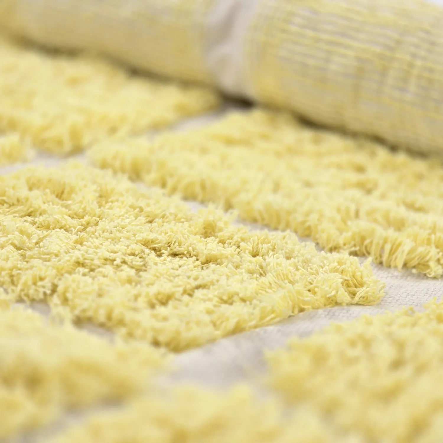 Tappeto rotondo - Zola Natural Cotton Shaggy (giallo)