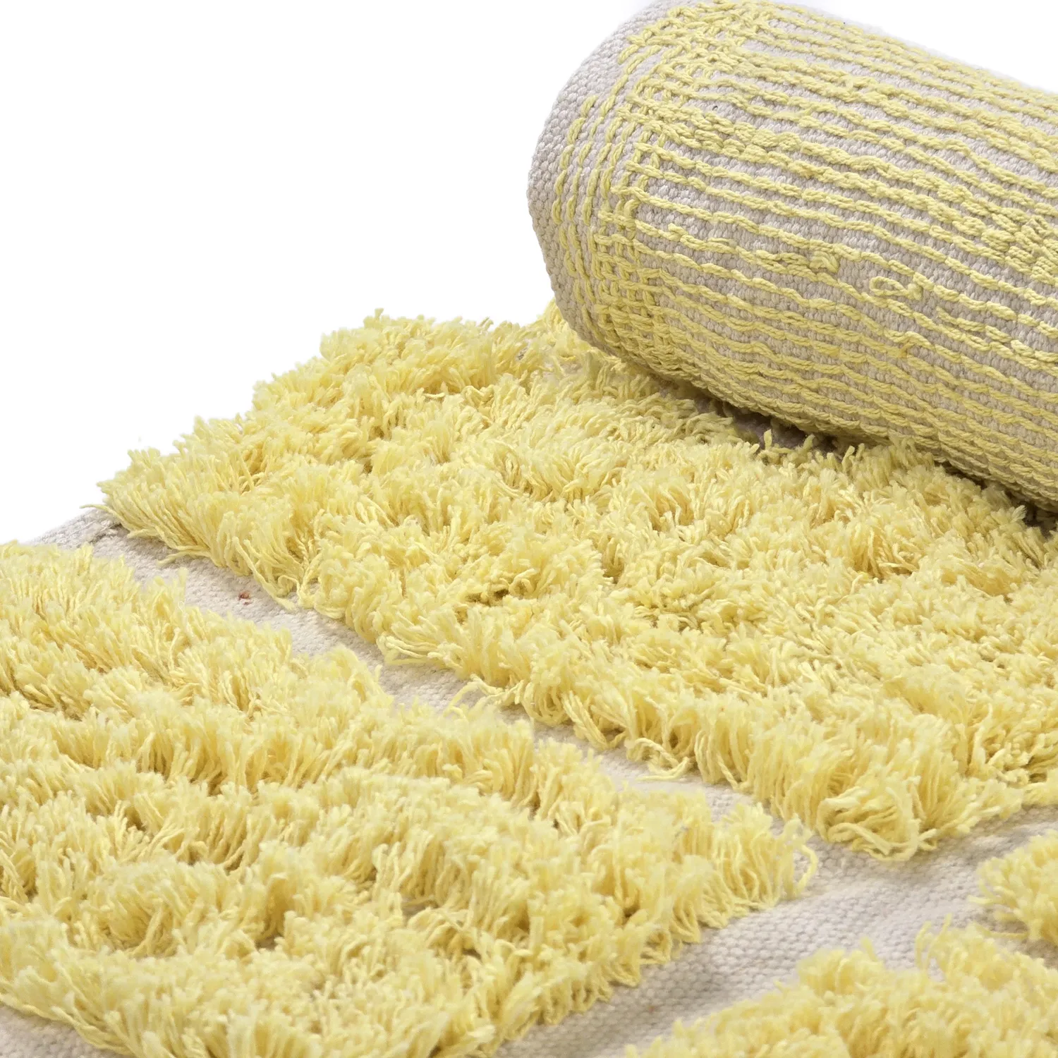 Tappeto rotondo - Zola Natural Cotton Shaggy (giallo)