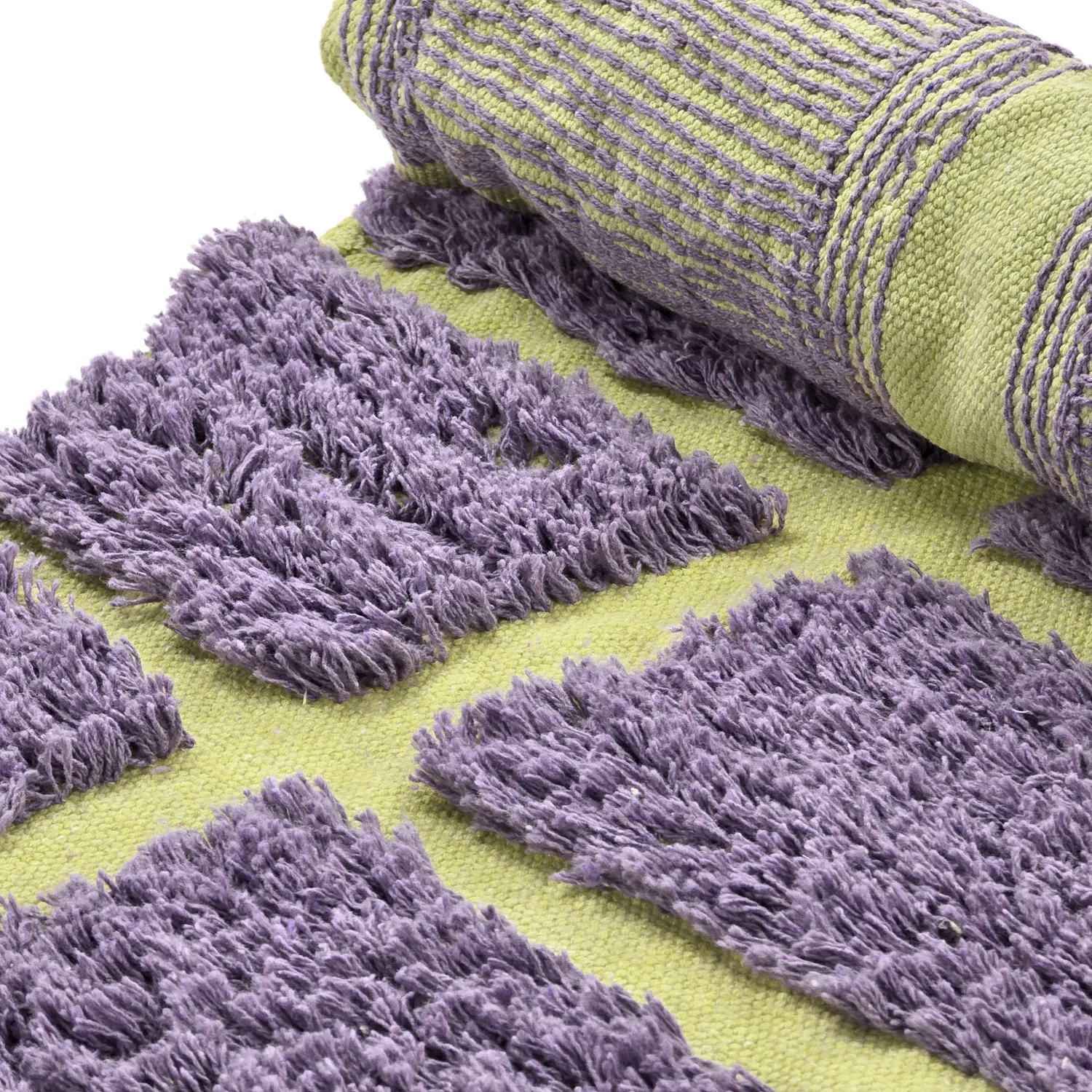 Tappeto rotondo - Zola Natural Cotton Shaggy (viola)