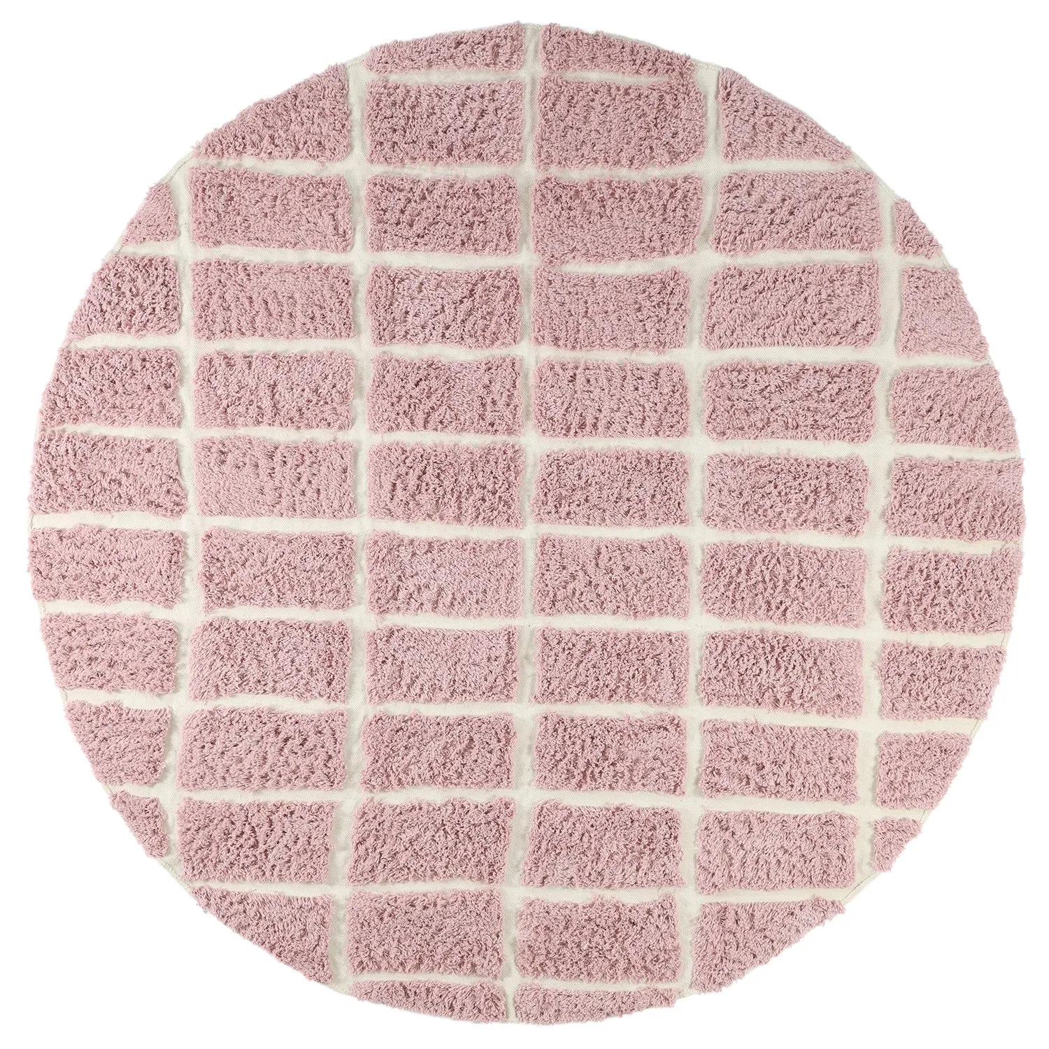 Tappeto rotondo - Zola Natural Cotton Shaggy (rosa)