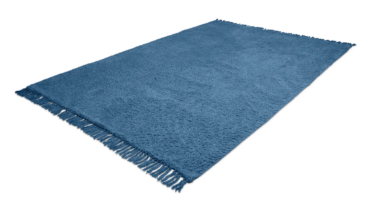 Tappeto A Pelo Lungo - Alba Natural Cotton Shaggy (blu)