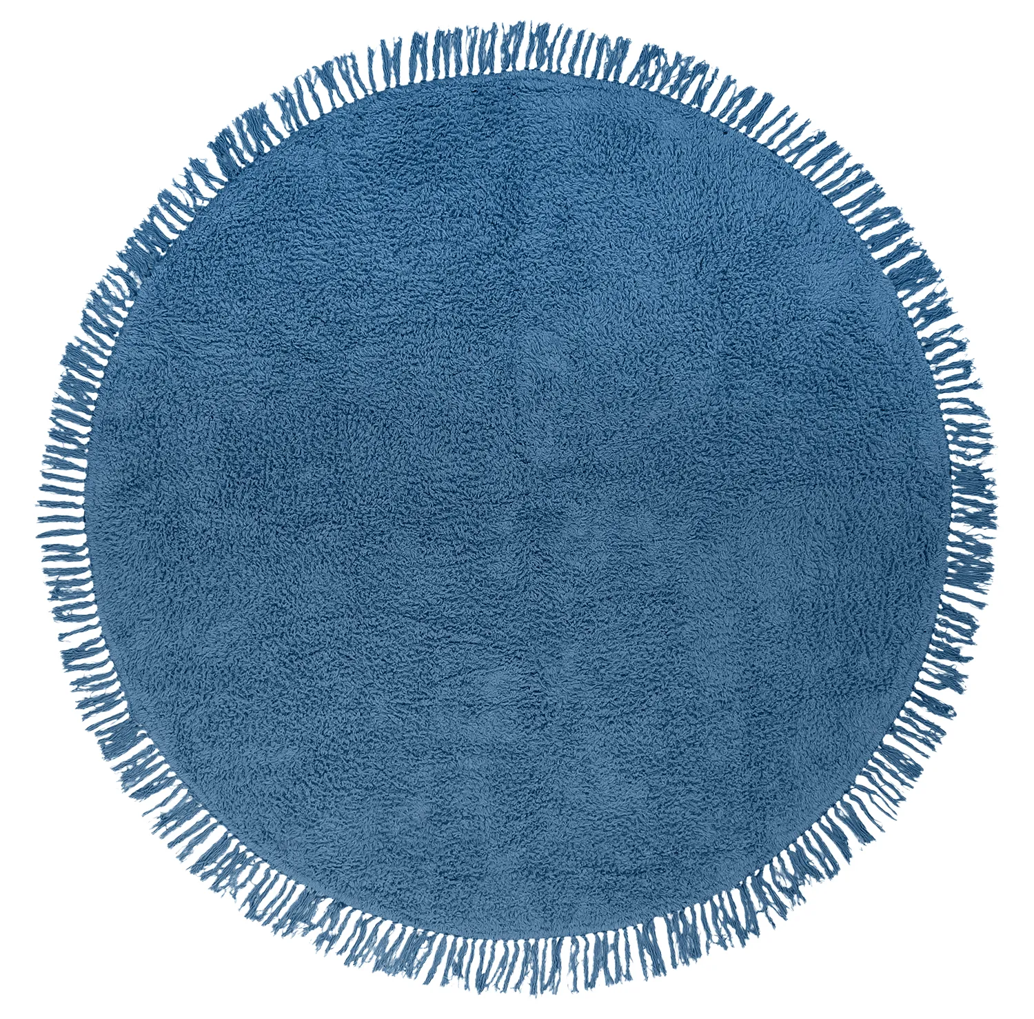 Tappeti rotondi - Alba Natural Cotton Shaggy (blu)