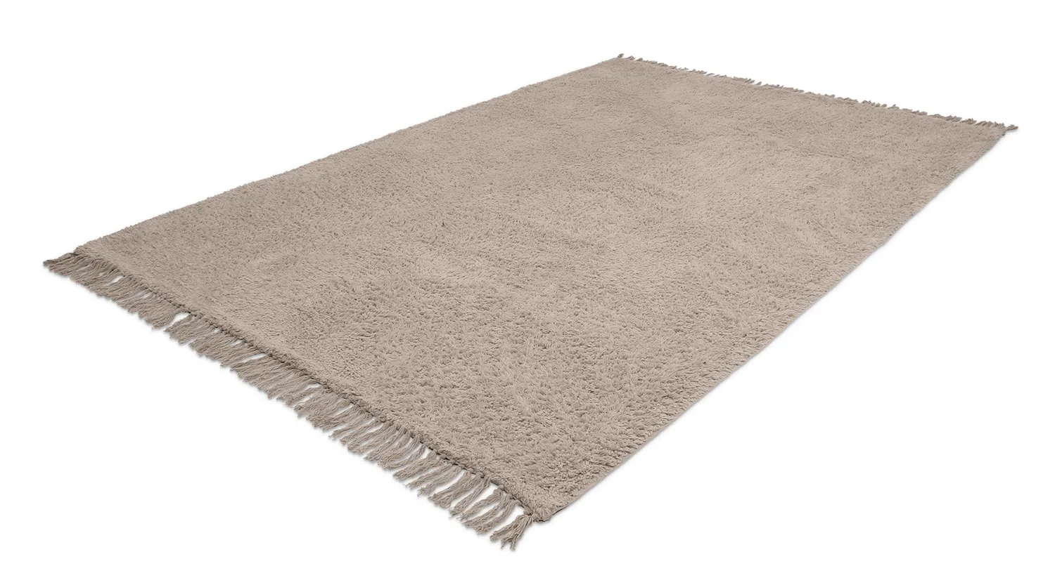 Tappeto A Pelo Lungo - Alba Natural Cotton Shaggy (tortora)
