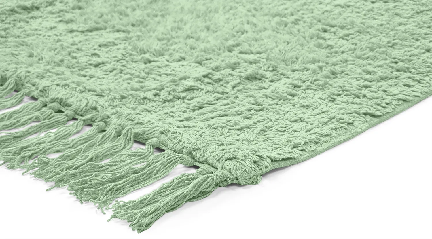 Tappeto A Pelo Lungo - Alba Natural Cotton Shaggy (verde chiaro)
