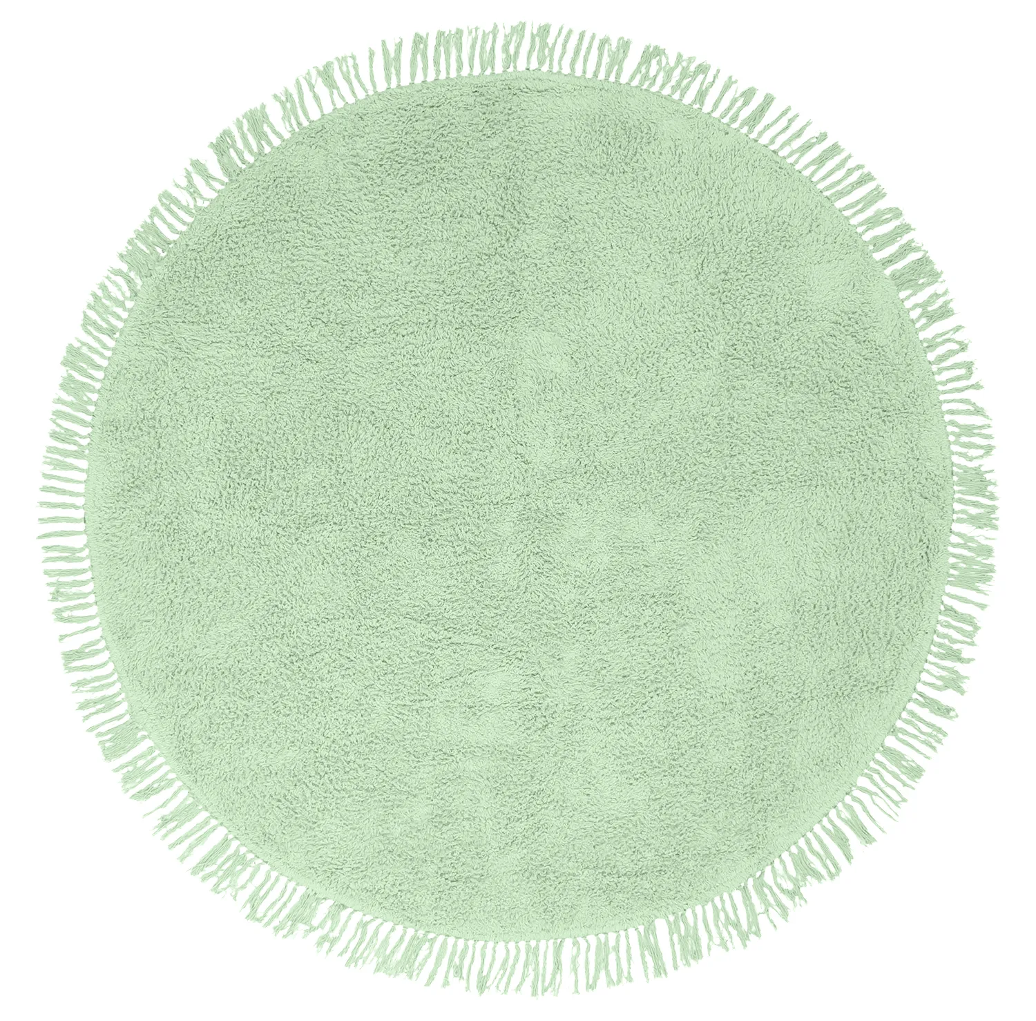 Tappeti rotondi - Alba Natural Cotton Shaggy (verde chiaro)
