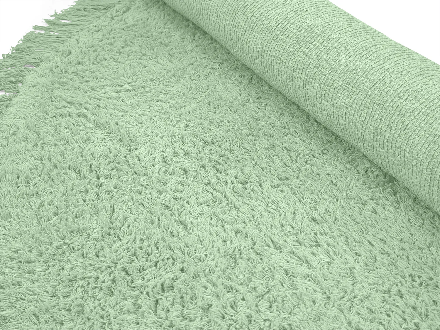 Tappeti rotondi - Alba Natural Cotton Shaggy (verde chiaro)