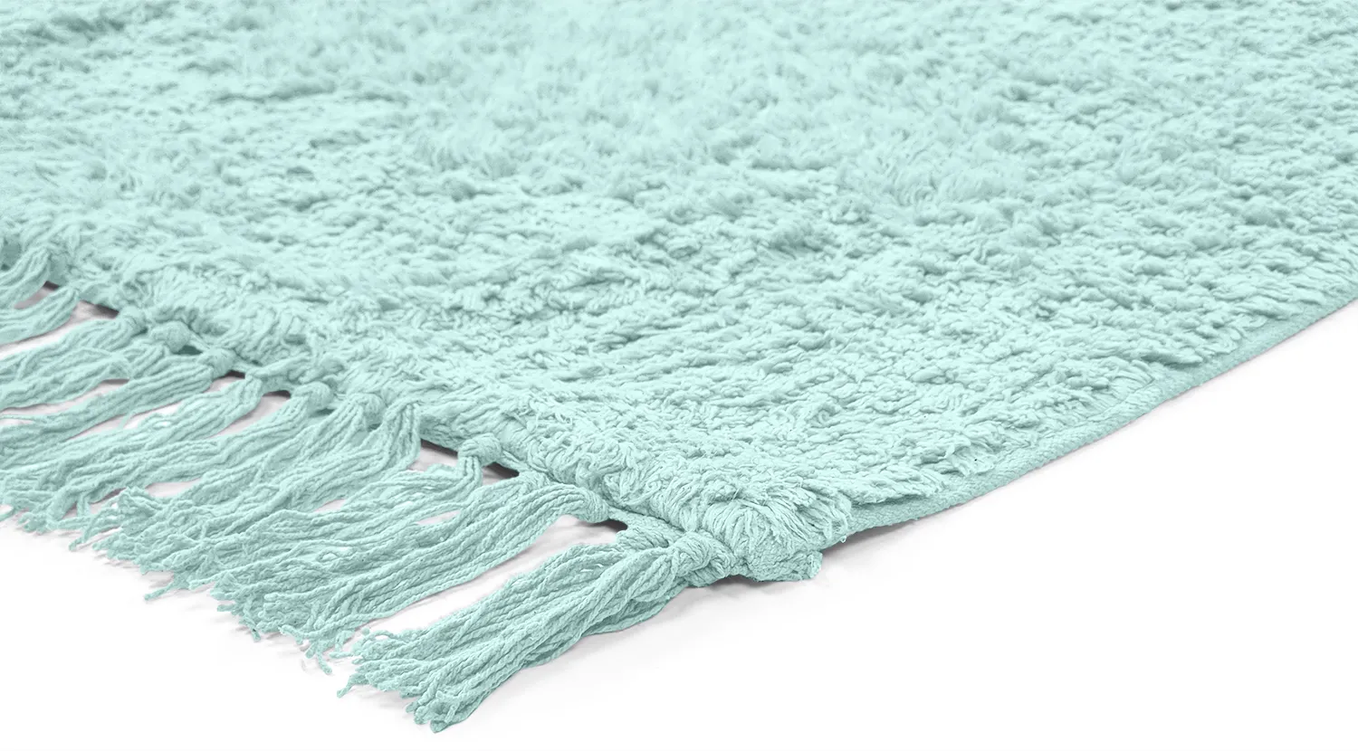 Tappeto A Pelo Lungo - Alba Natural Cotton Shaggy (turchese)