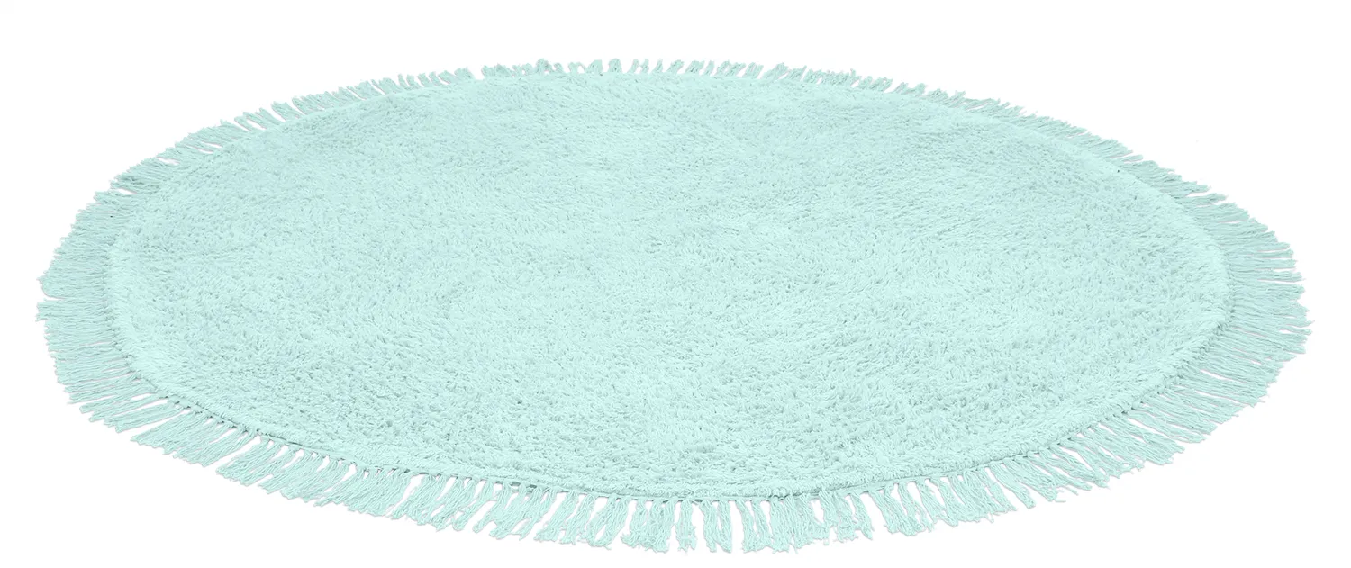 Tappeti rotondi - Alba Natural Cotton Shaggy (turchese)