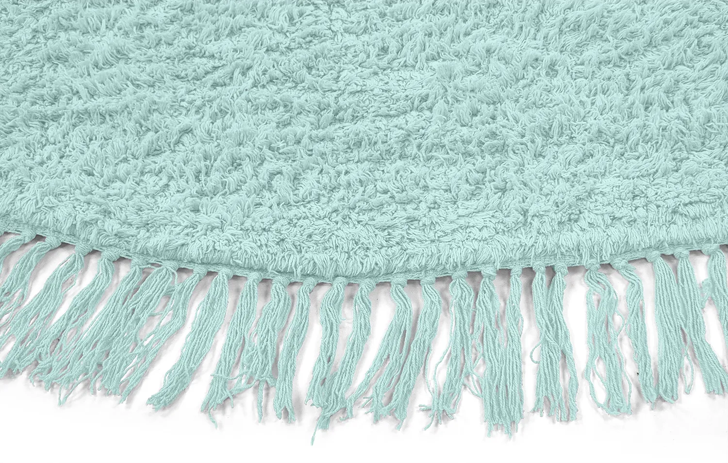Tappeti rotondi - Alba Natural Cotton Shaggy (turchese)