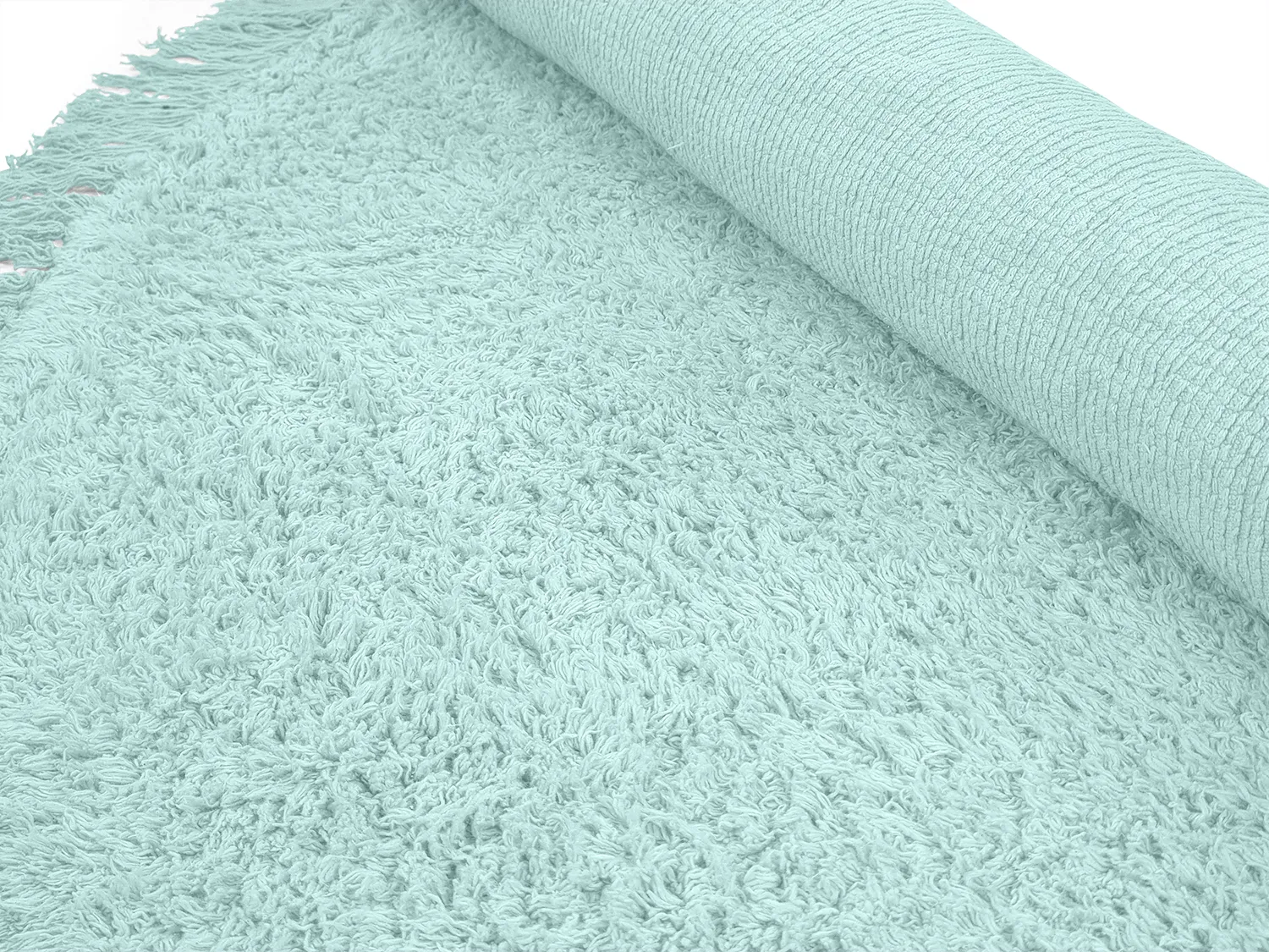 Tappeti rotondi - Alba Natural Cotton Shaggy (turchese)