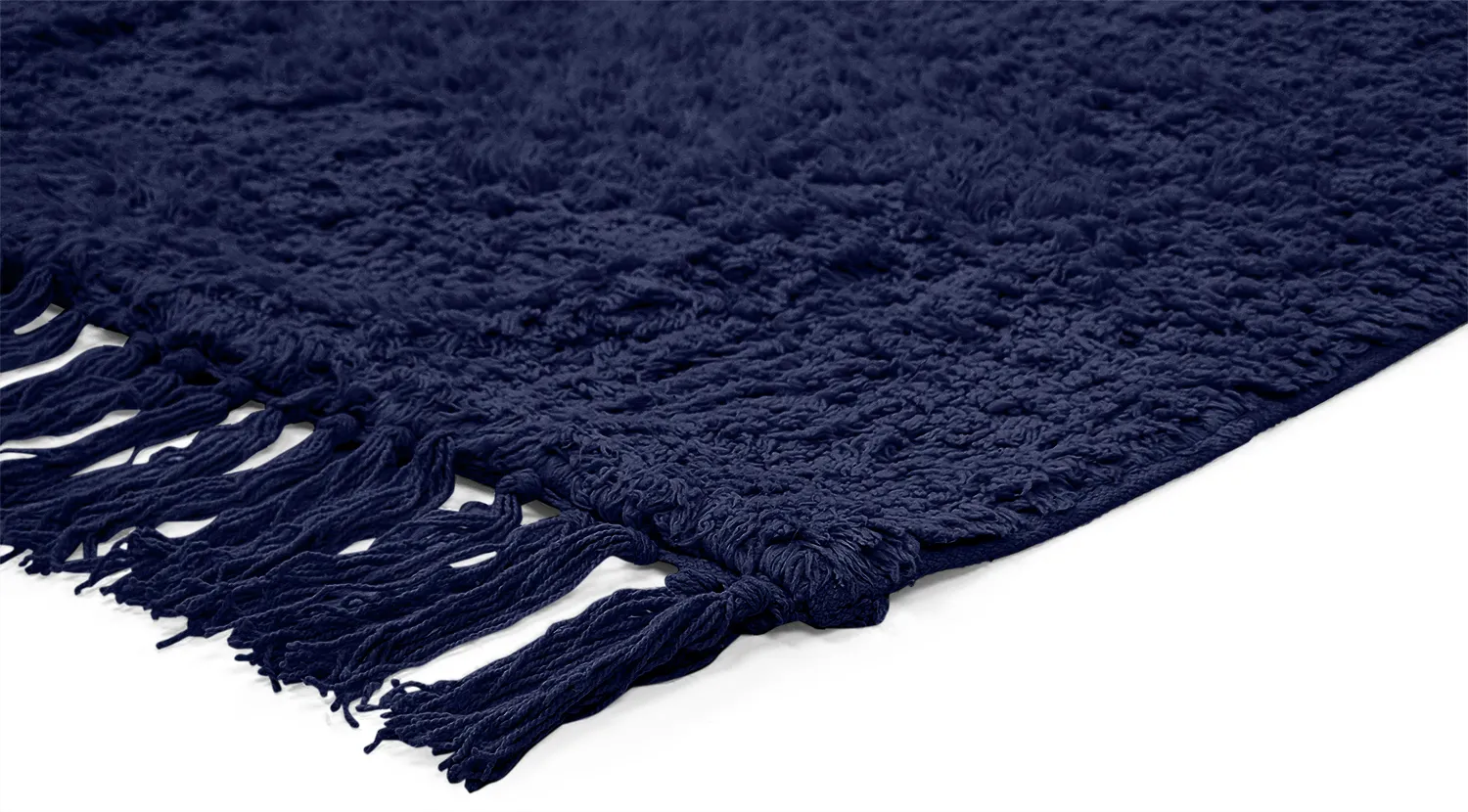 Tappeto A Pelo Lungo - Alba Natural Cotton Shaggy (blu scuro)