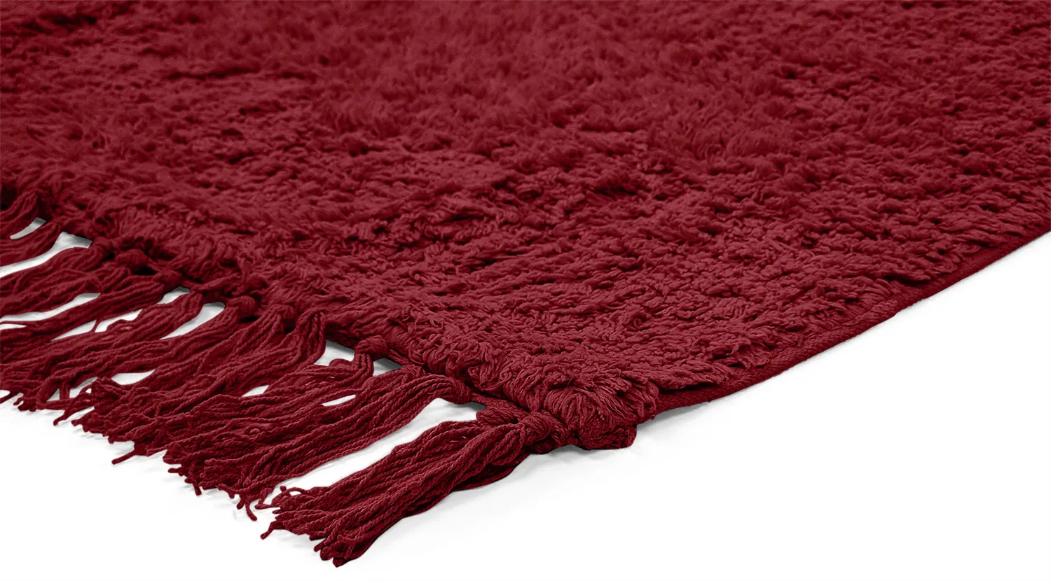 Tappeto A Pelo Lungo - Alba Natural Cotton Shaggy (borgogna)