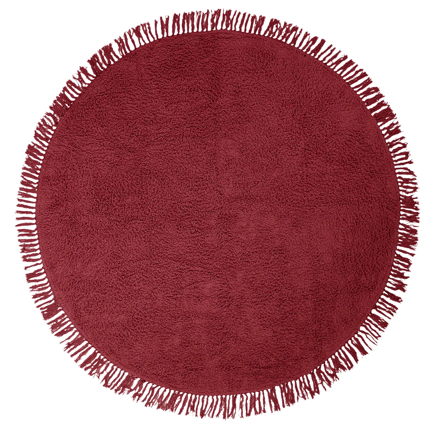 Tappeti rotondi - Alba Natural Cotton Shaggy (borgogna)