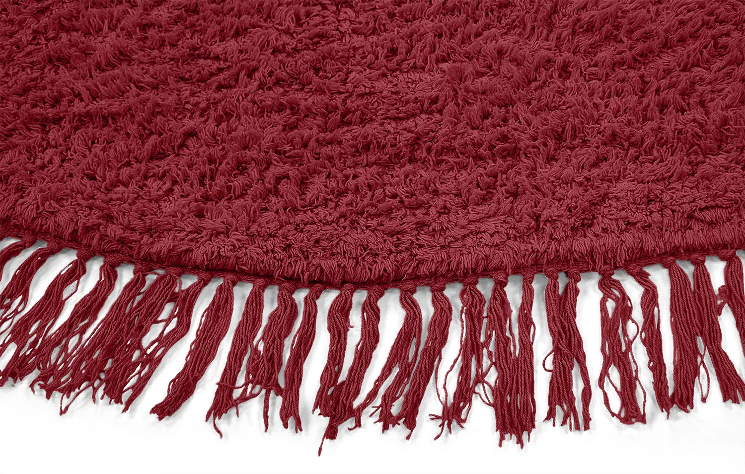 Tappeti rotondi - Alba Natural Cotton Shaggy (borgogna)